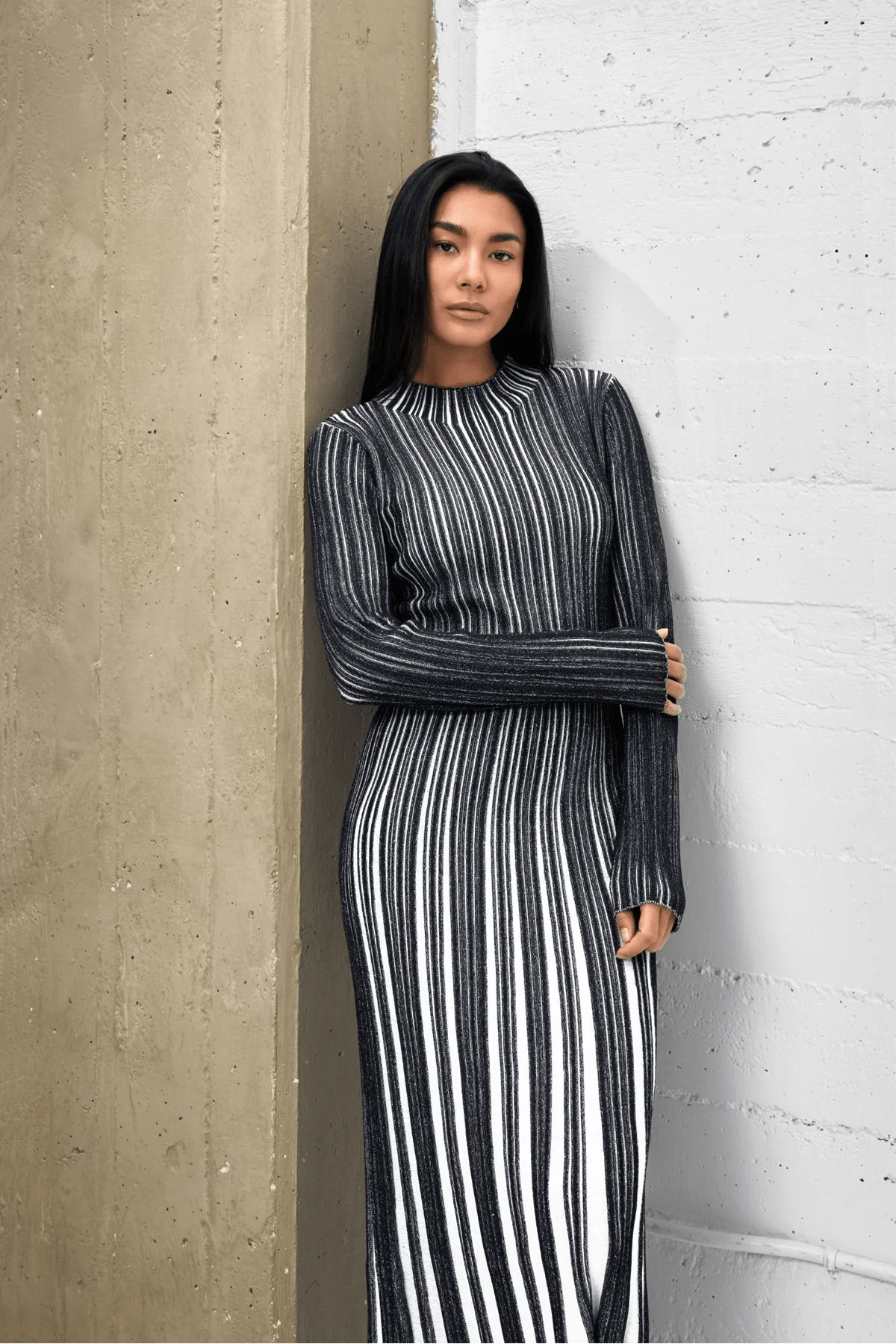 Elaura Ribbed Knit Long Sleeve Maxi Dress - Image 5