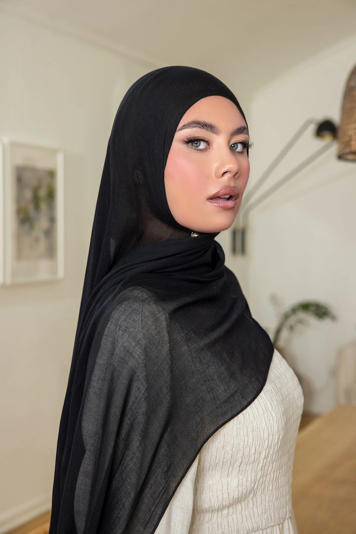 Essential Modal Hijab - Black - Image 2