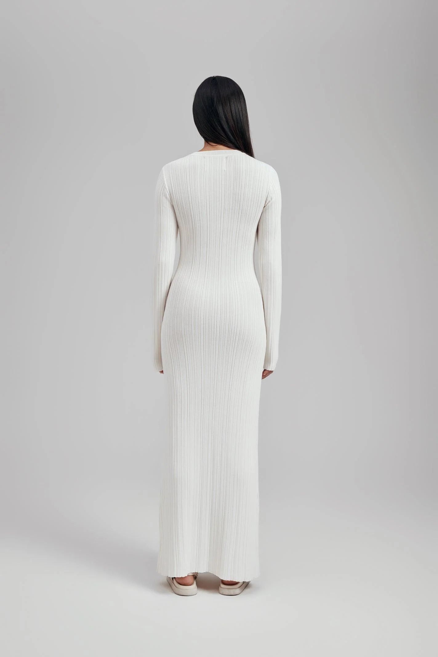 Ezra Long Sleeve Ribbed Knit Maxi Dress - Image 4