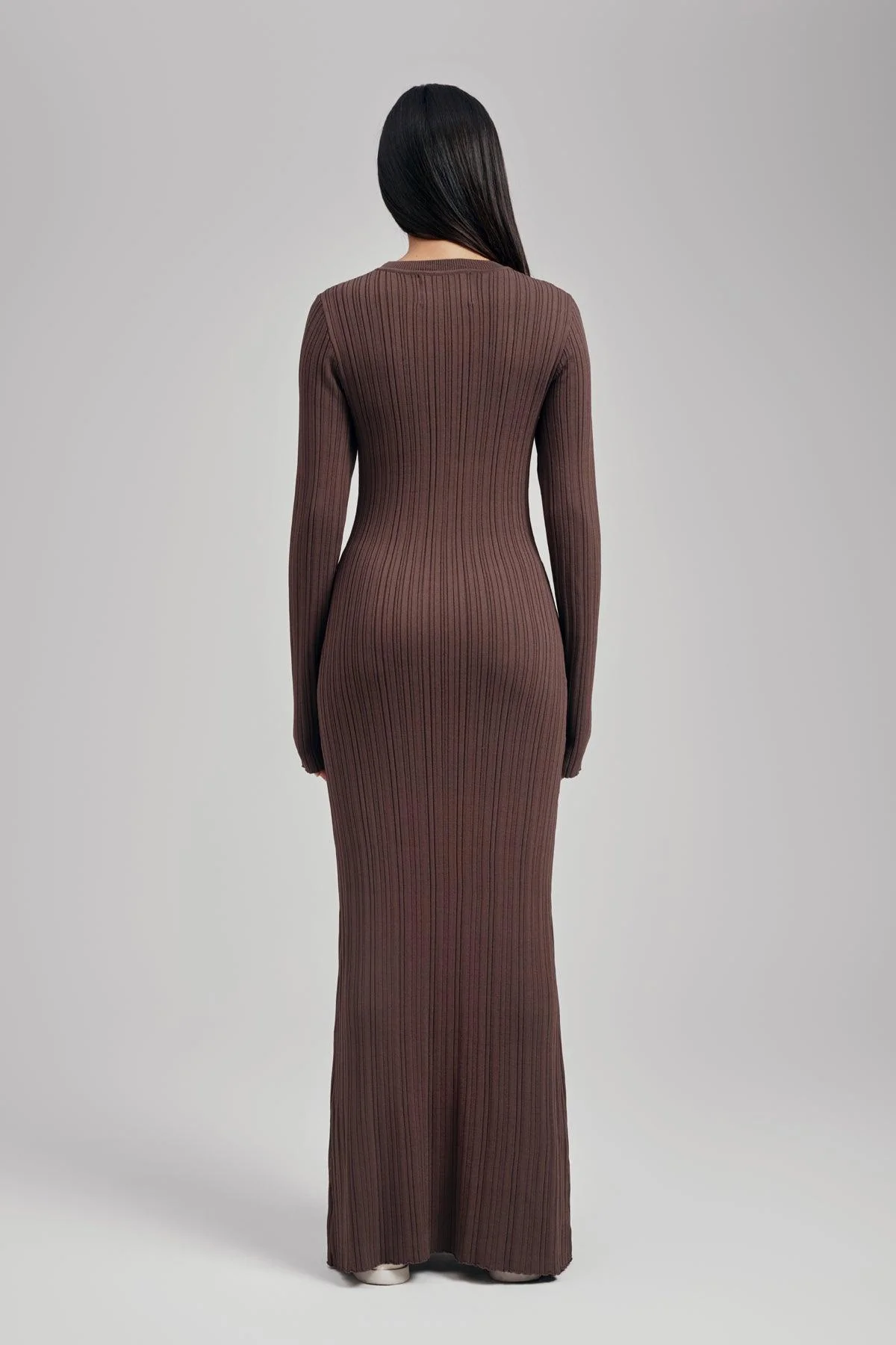 Ezra Long Sleeve Ribbed Knit Maxi Dress - Image 3