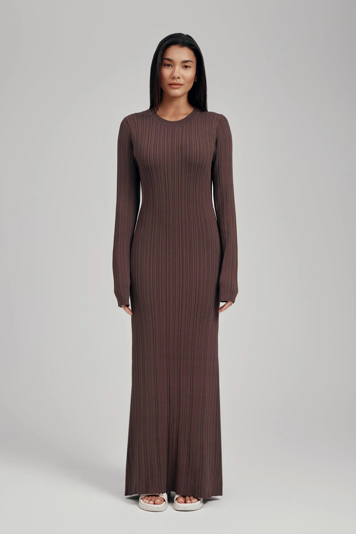 Ezra Long Sleeve Ribbed Knit Maxi Dress - Image 4