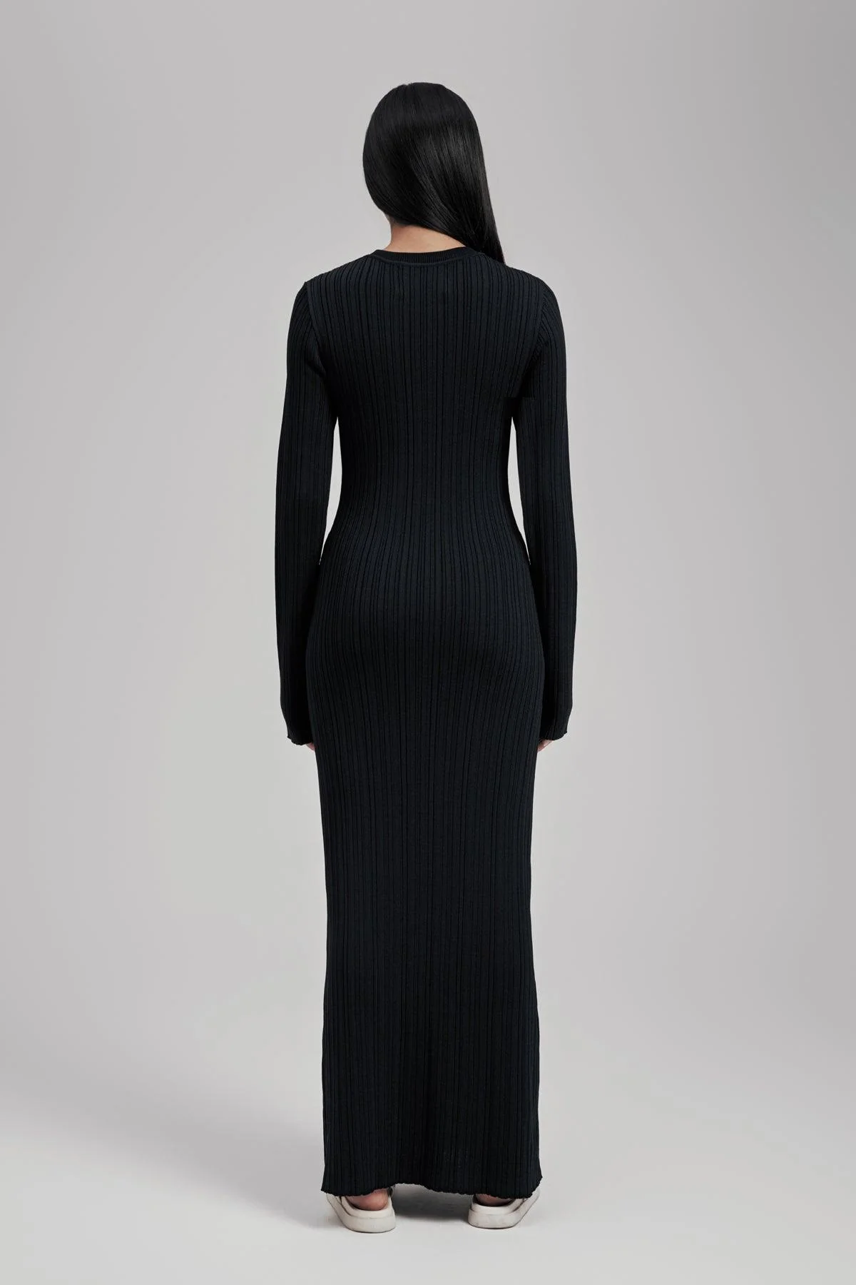 Ezra Long Sleeve Ribbed Knit Maxi Dress - Image 4