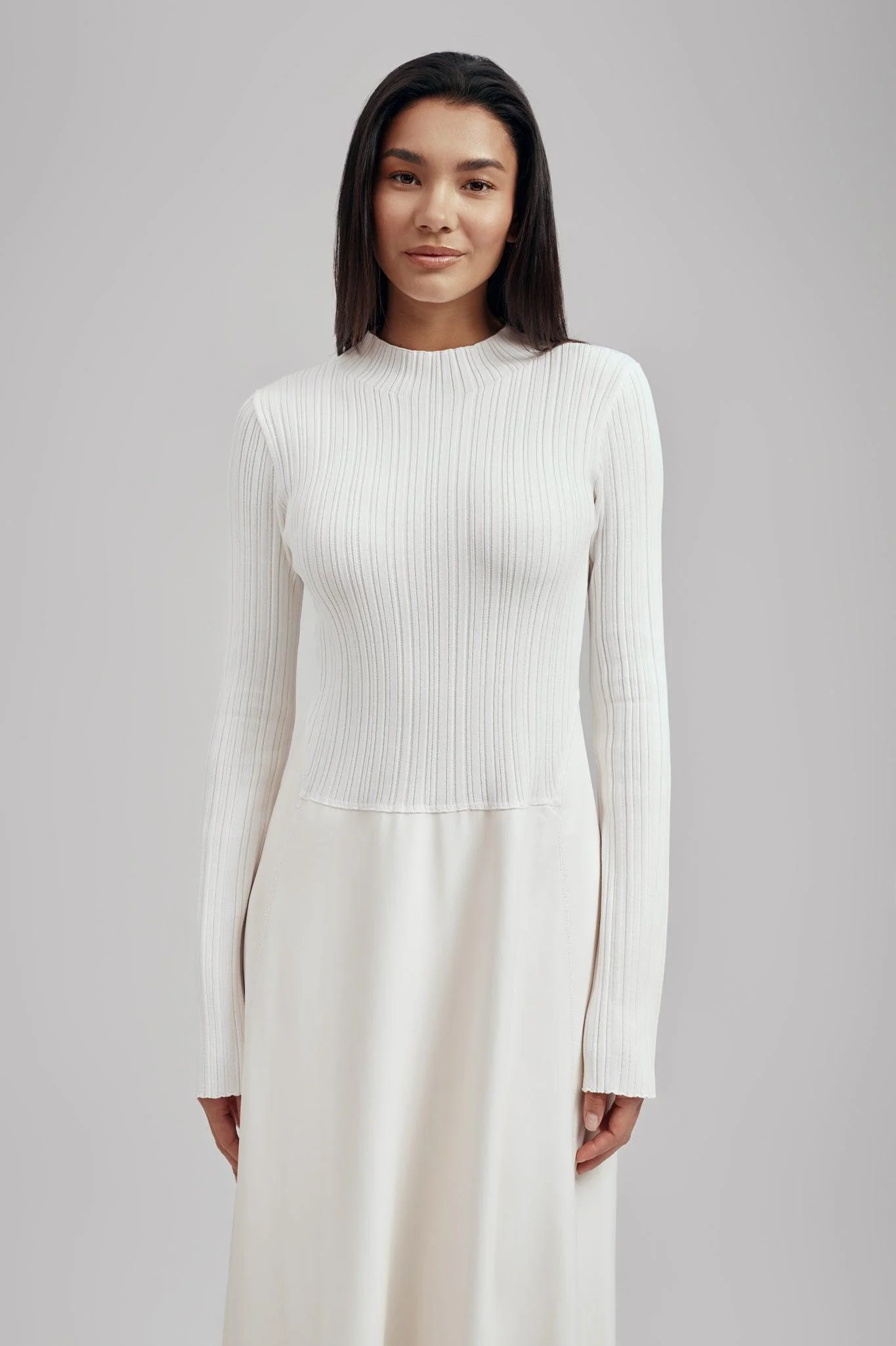 Ezra Ribbed Knit Leather Maxi Dress - Image 5