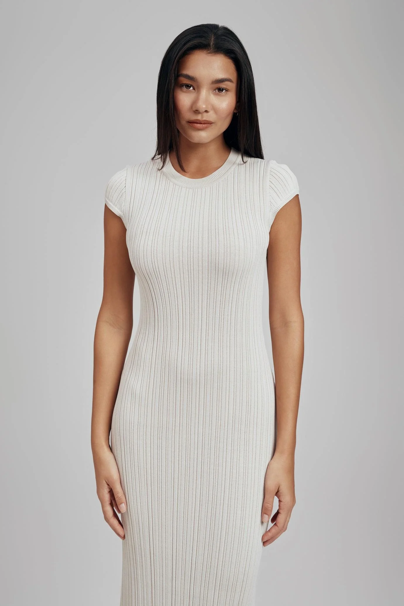 Ezra Short Sleeve Ribbed Knit Maxi Dress - Image 5
