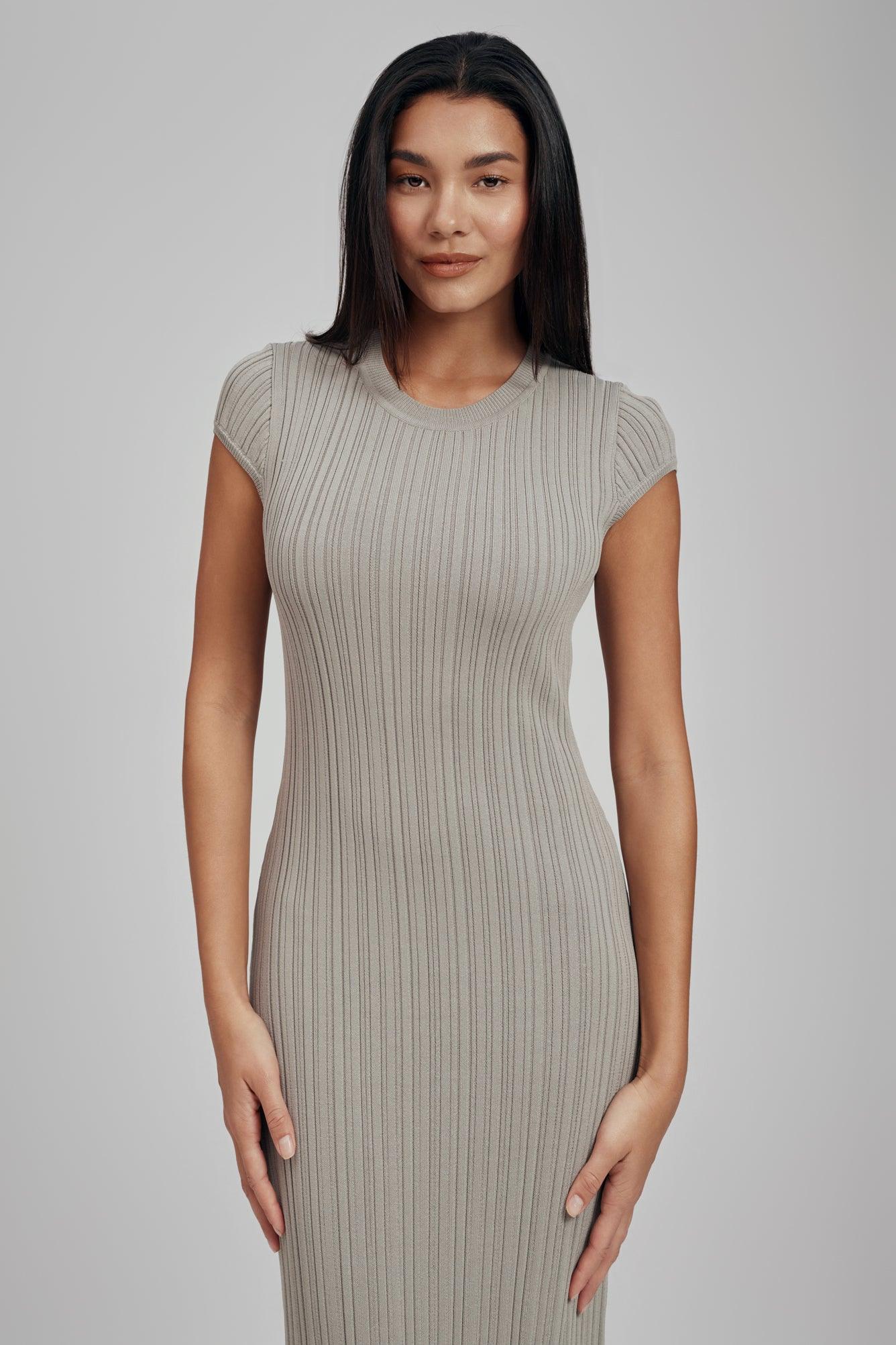 Ezra Short Sleeve Ribbed Knit Maxi Dress - Image 4