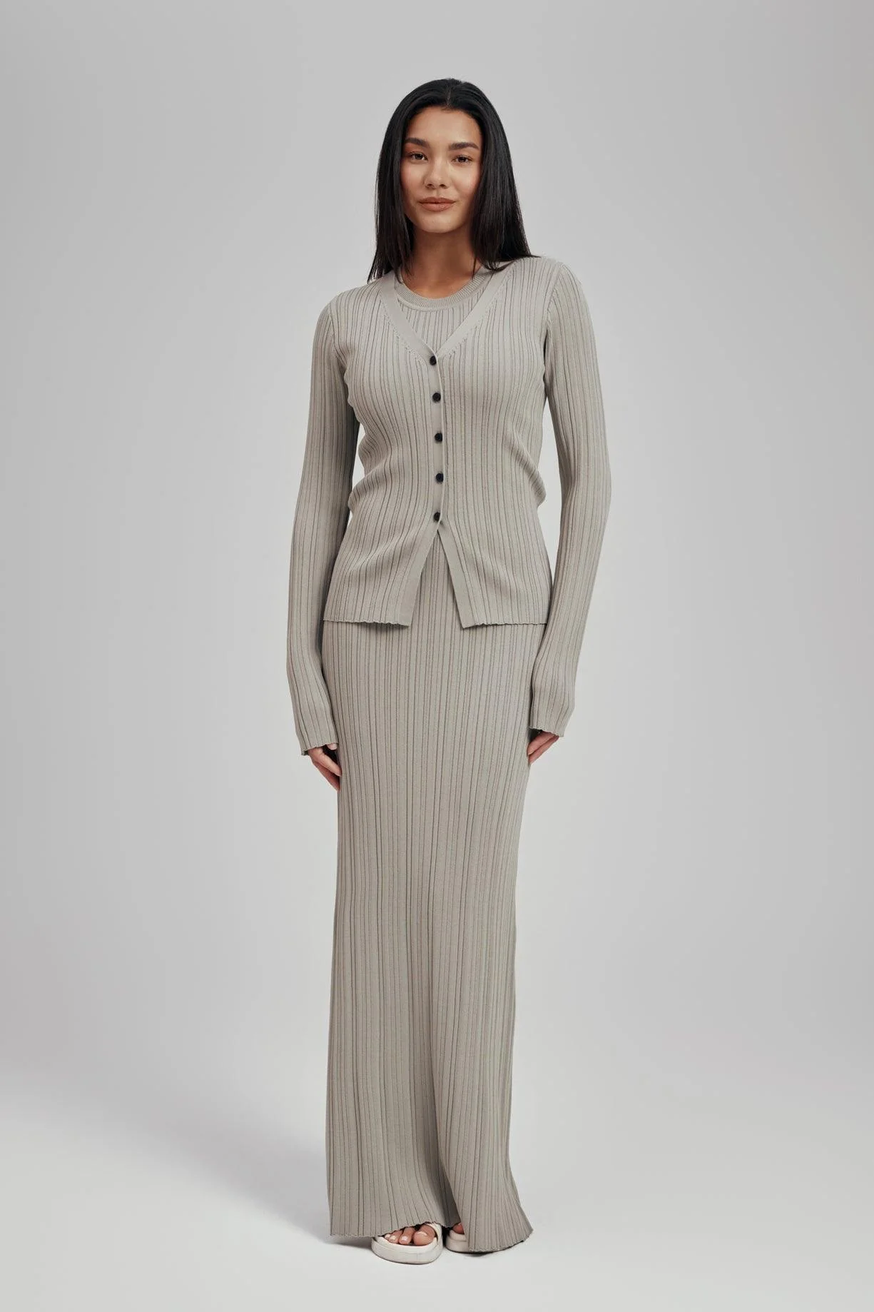Ezra Short Sleeve Ribbed Knit Maxi Dress - Image 7