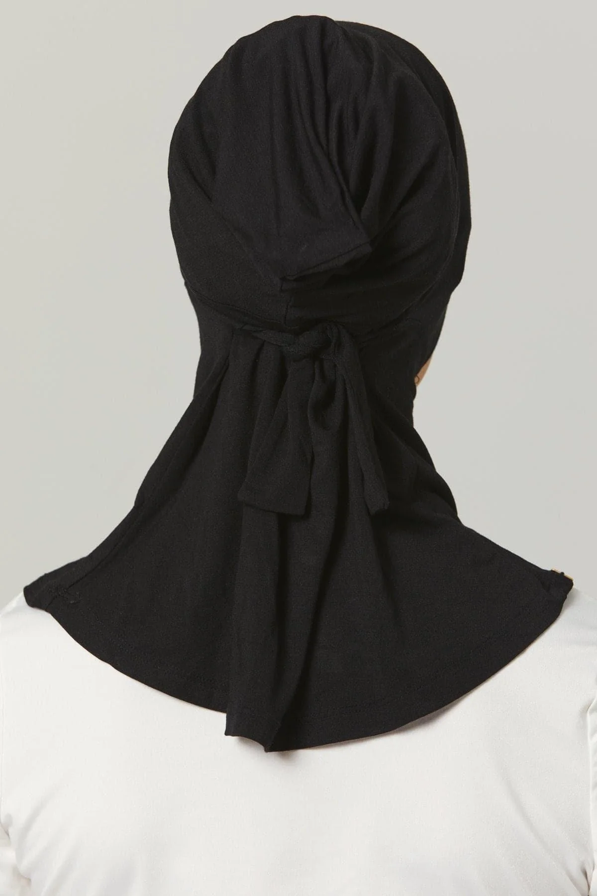 Fatima Neck Cover Hijab- Black - Image 3