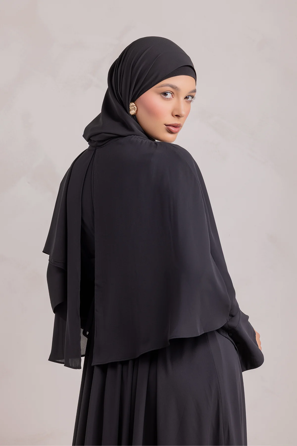 Fayruz Cape Maxi Dress - Black - Image 10