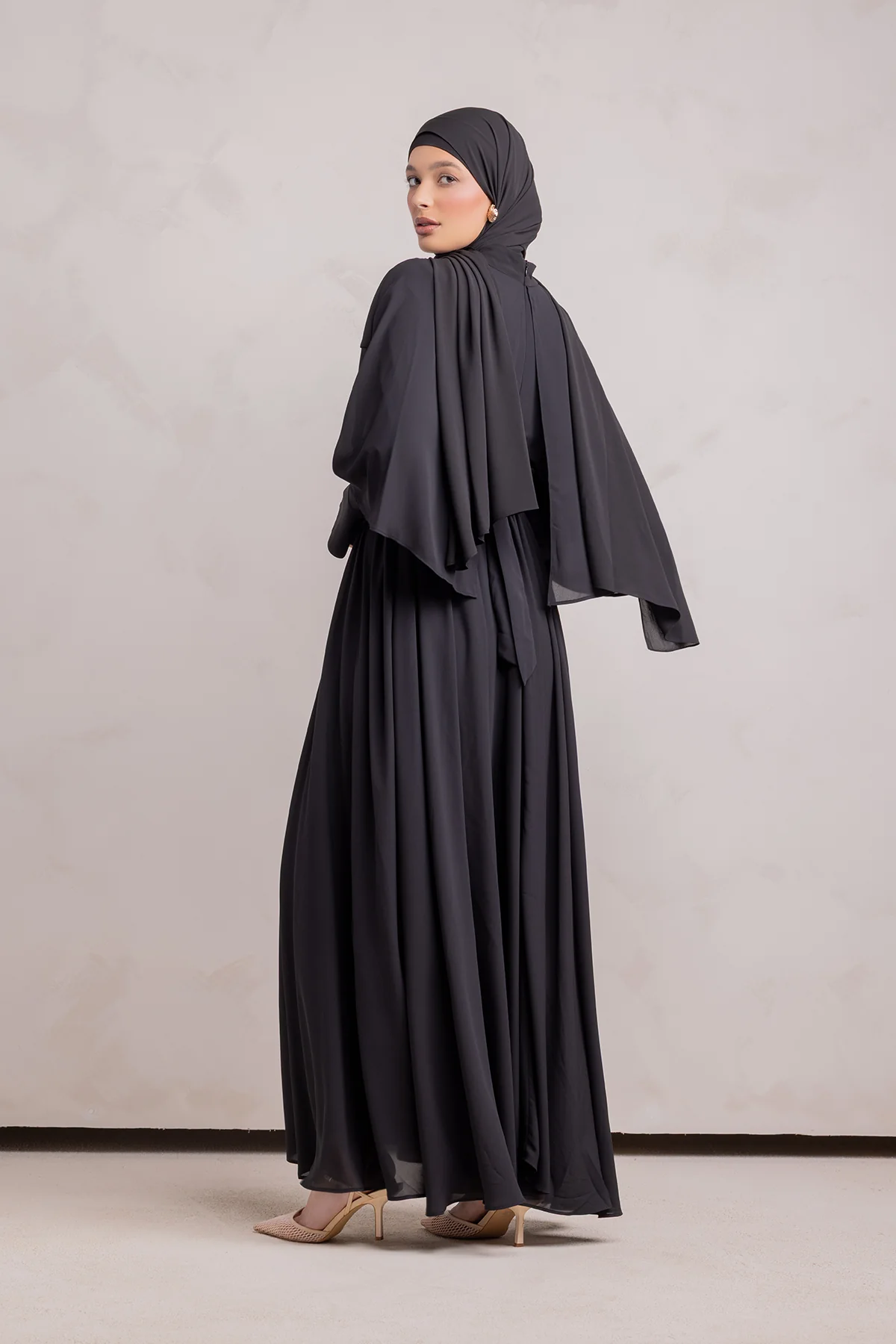 Fayruz Cape Maxi Dress - Black - Image 7