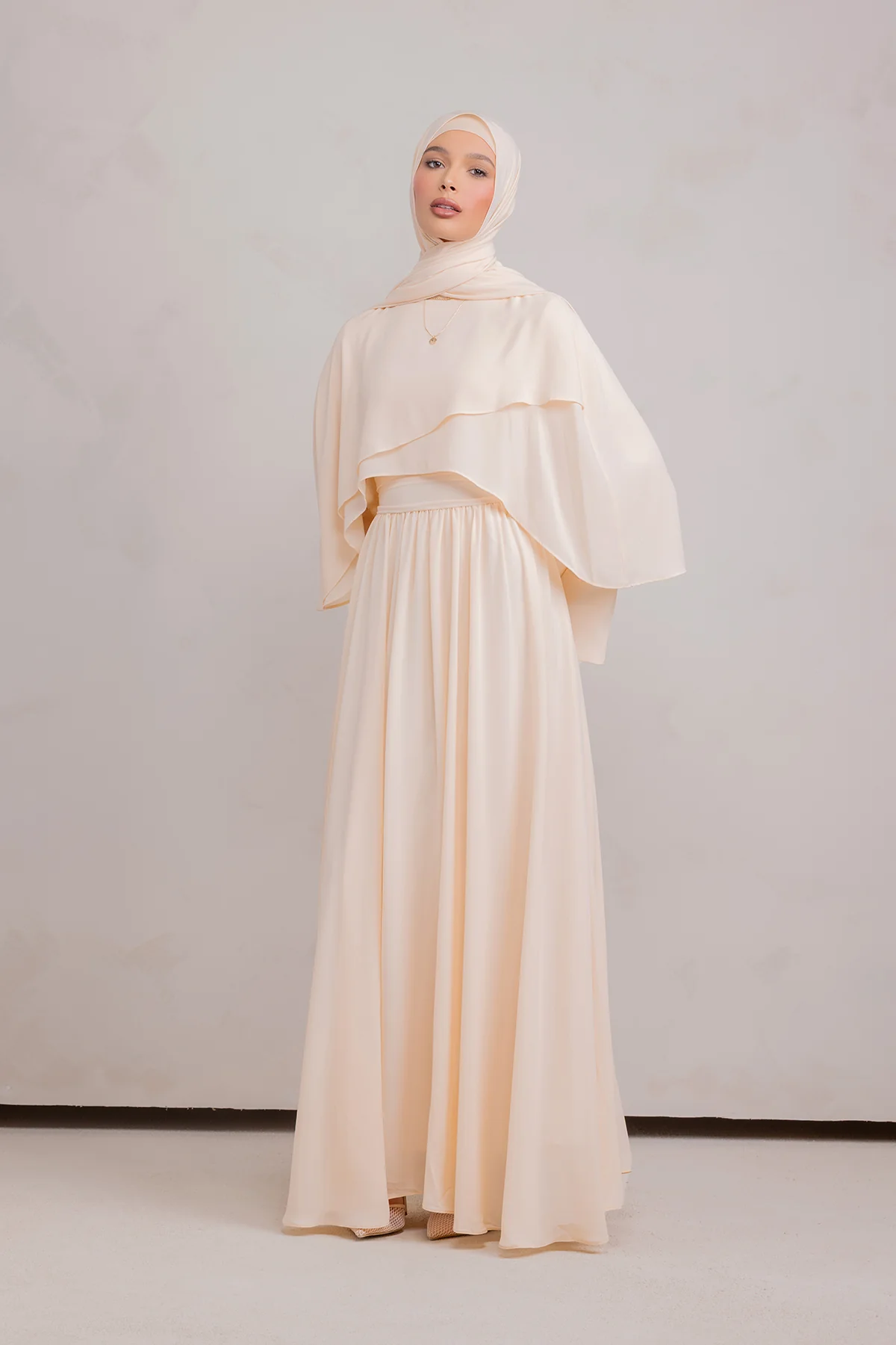 Fayruz Cape Maxi Dress - Noor Sand - Image 10