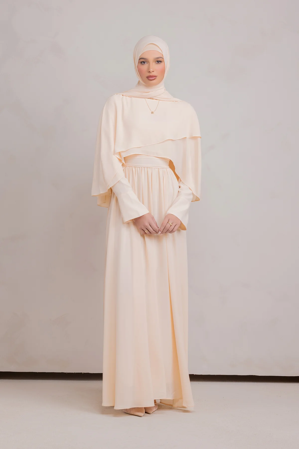 Fayruz Cape Maxi Dress - Noor Sand - Image 12