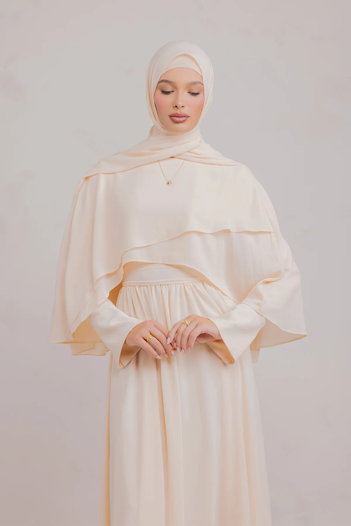 Fayruz Cape Maxi Dress - Noor Sand - Image 13