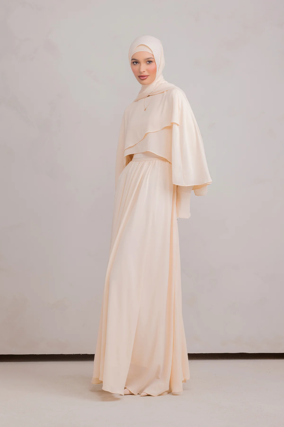 Fayruz Cape Maxi Dress - Noor Sand - Image 14