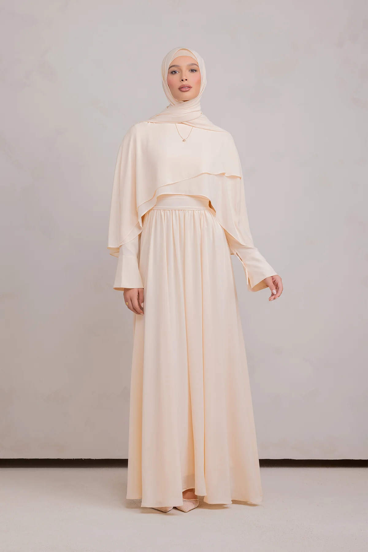 Fayruz Cape Maxi Dress - Noor Sand - Image 4