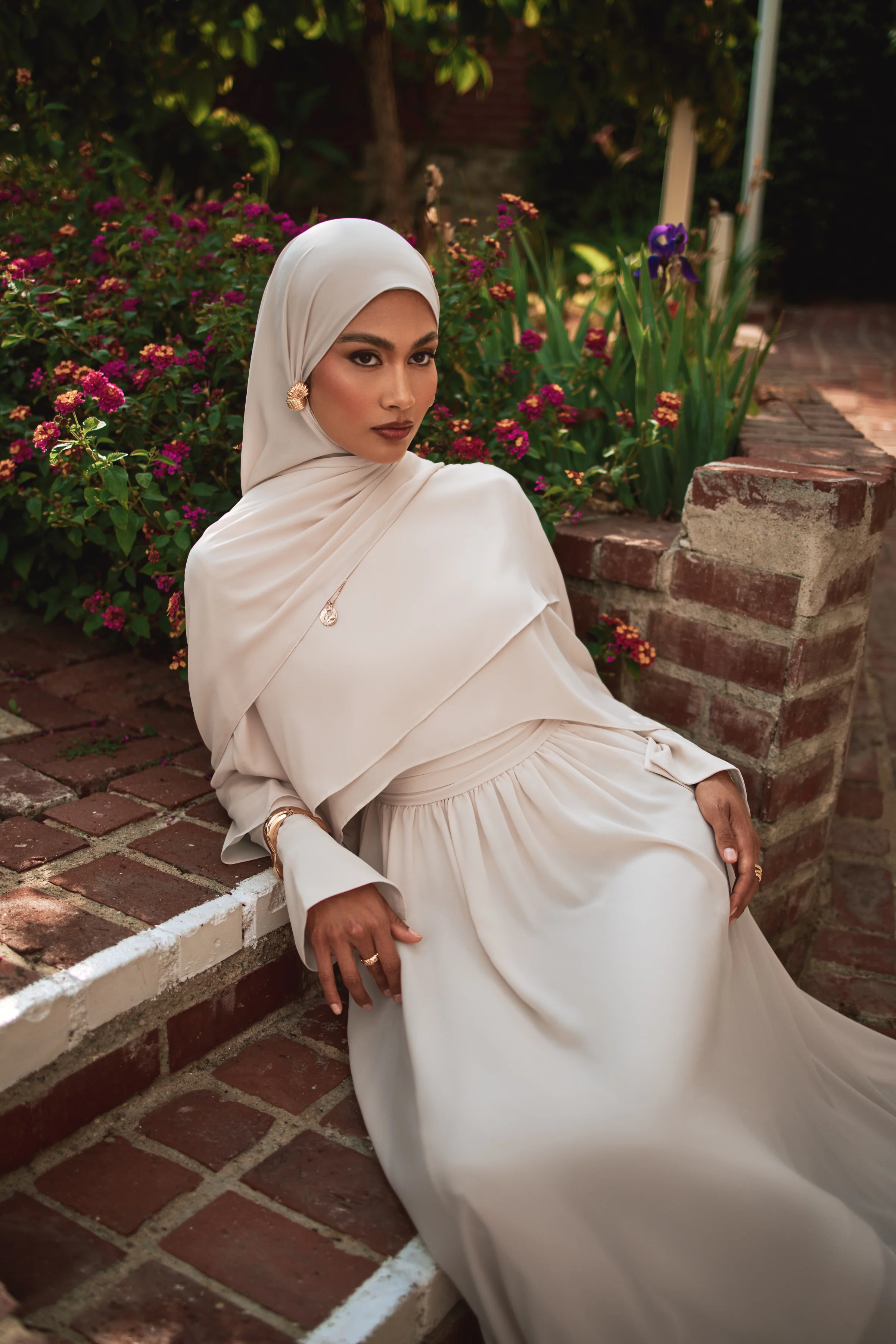 Fayruz Cape Maxi Dress - Noor Sand - Image 5