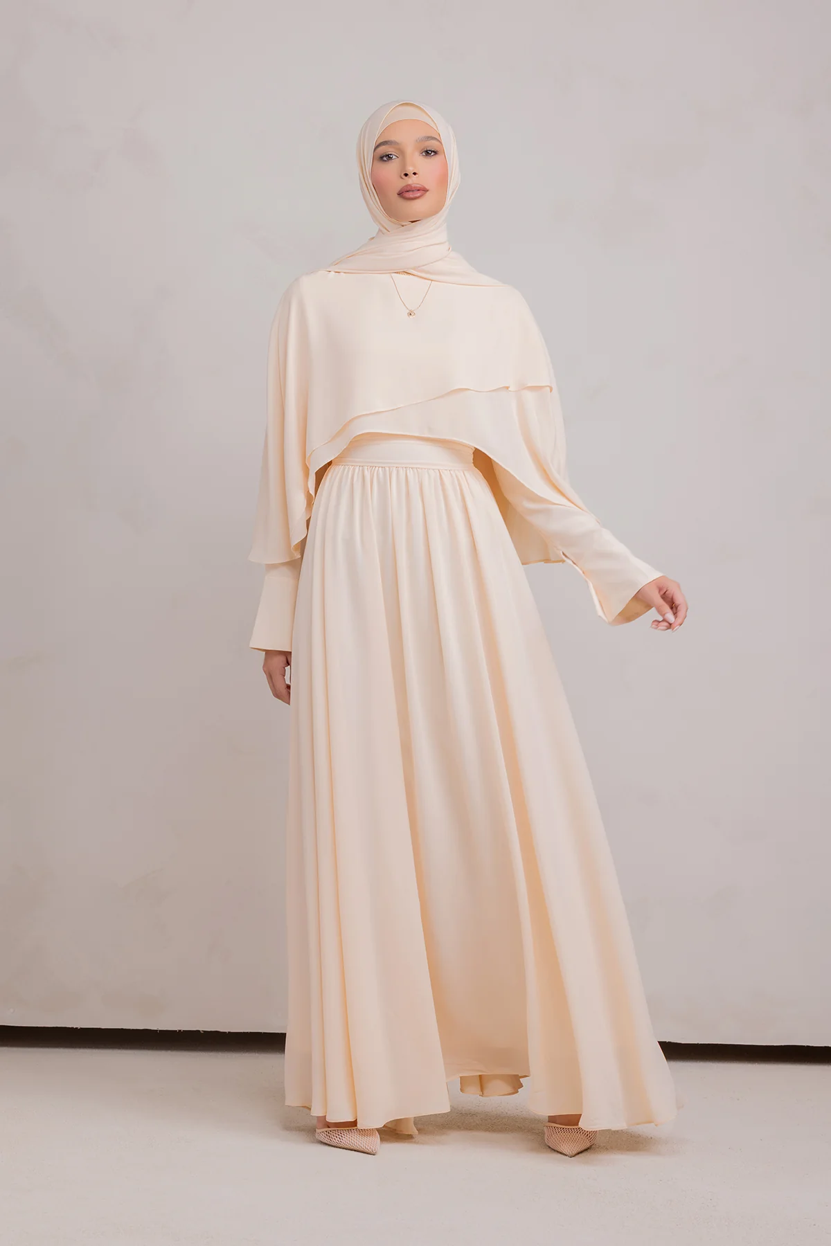 Fayruz Cape Maxi Dress - Noor Sand - Image 9