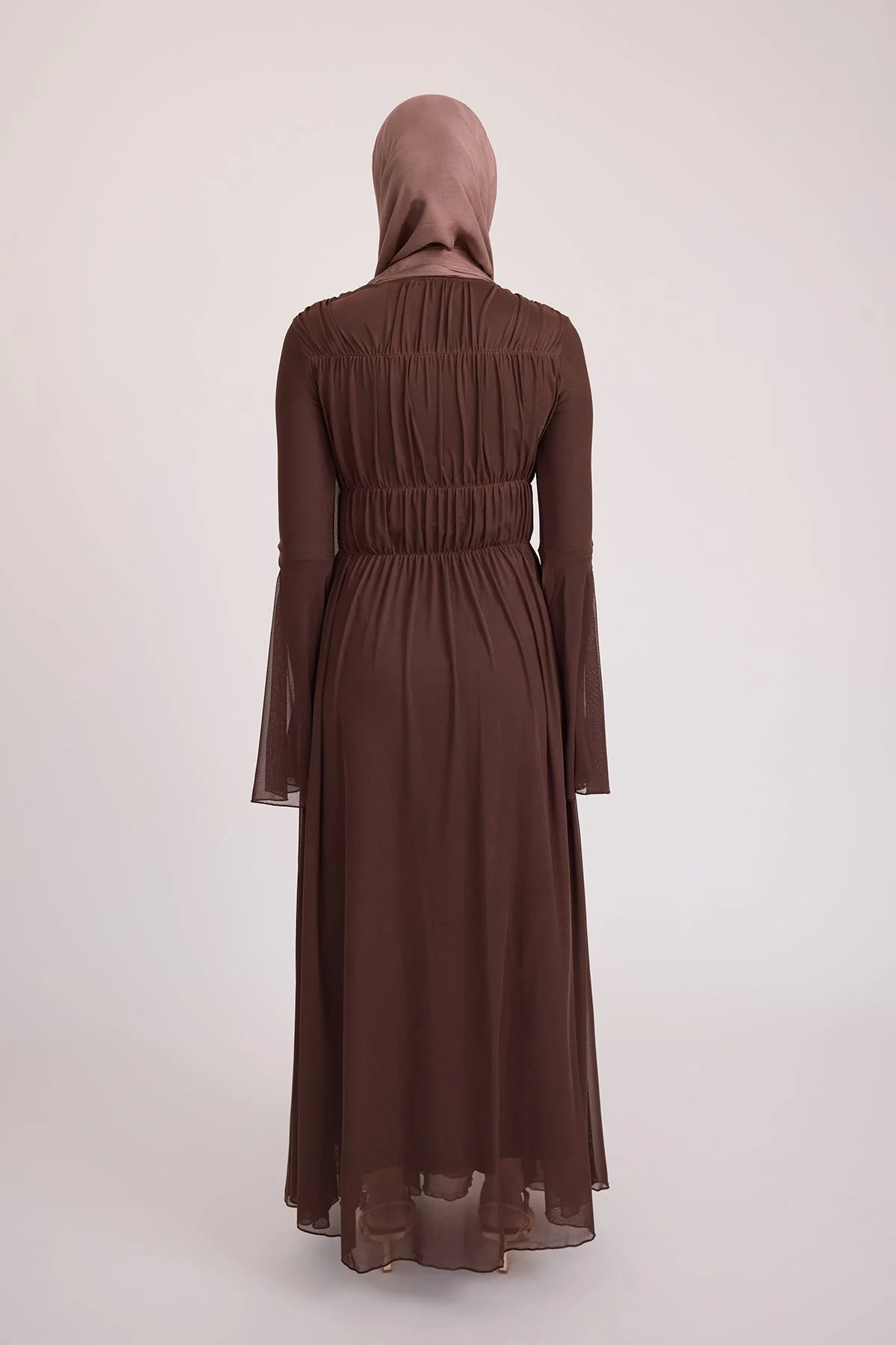 Hanadi Mesh Maxi Dress - Brown - Image 12