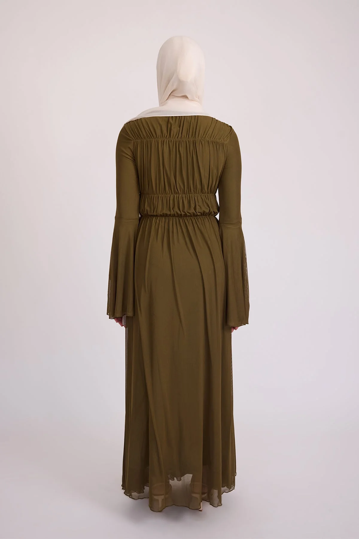 Hanadi Mesh Maxi Dress - Olive - Image 6