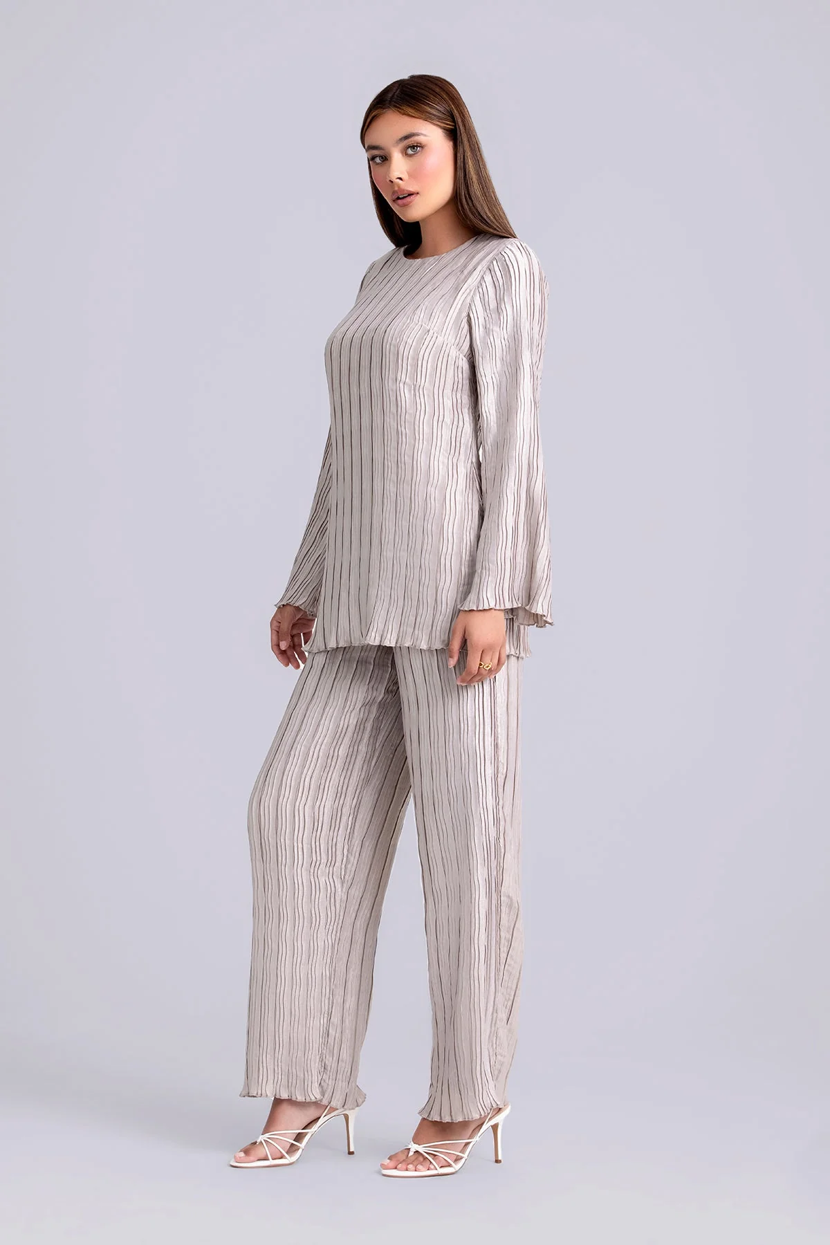 Hanadi Two Piece Matching Set- Nude - Image 3