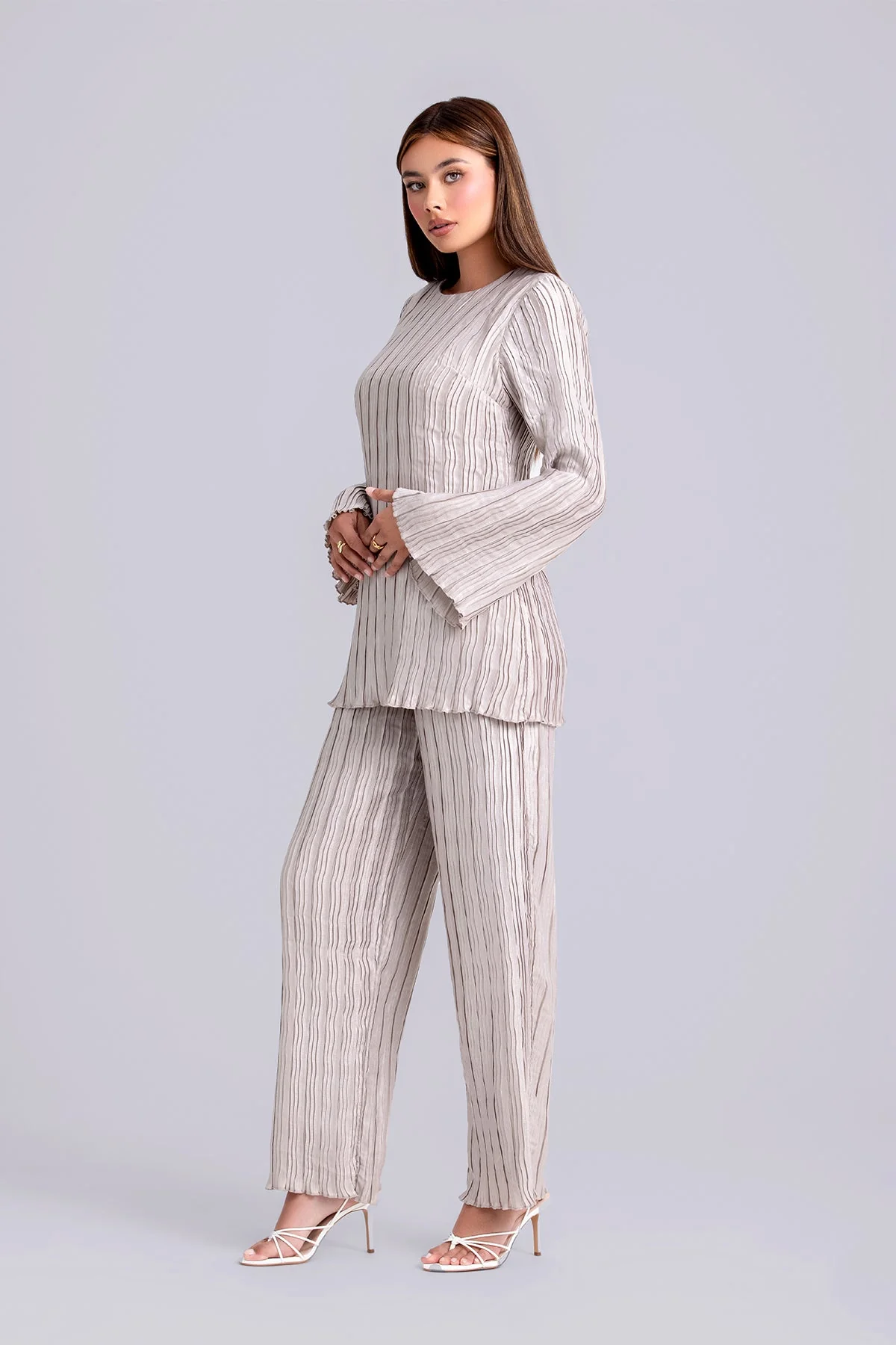 Hanadi Two Piece Matching Set- Nude - Image 4