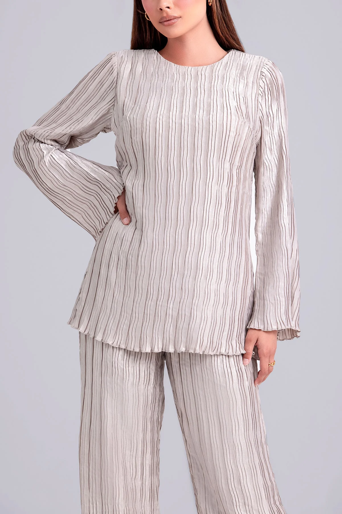 Hanadi Two Piece Matching Set- Nude - Image 6