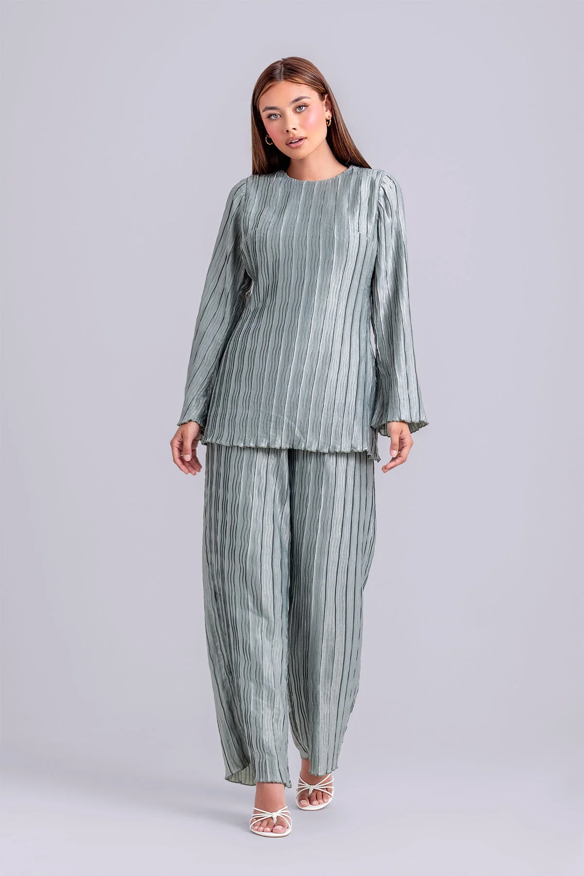 Hanadi Two Piece Matching Set- Sage - Image 3