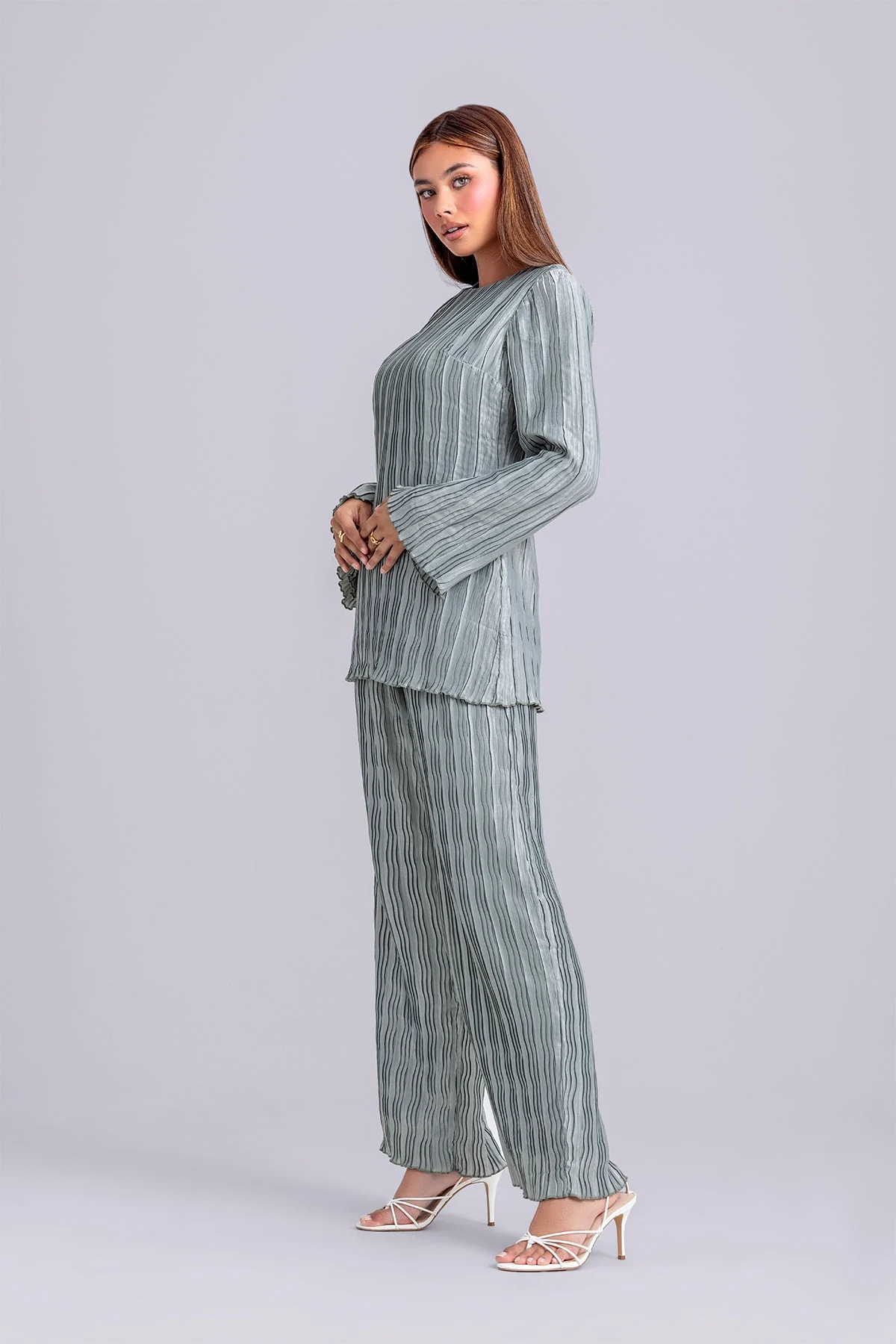Hanadi Two Piece Matching Set- Sage - Image 4