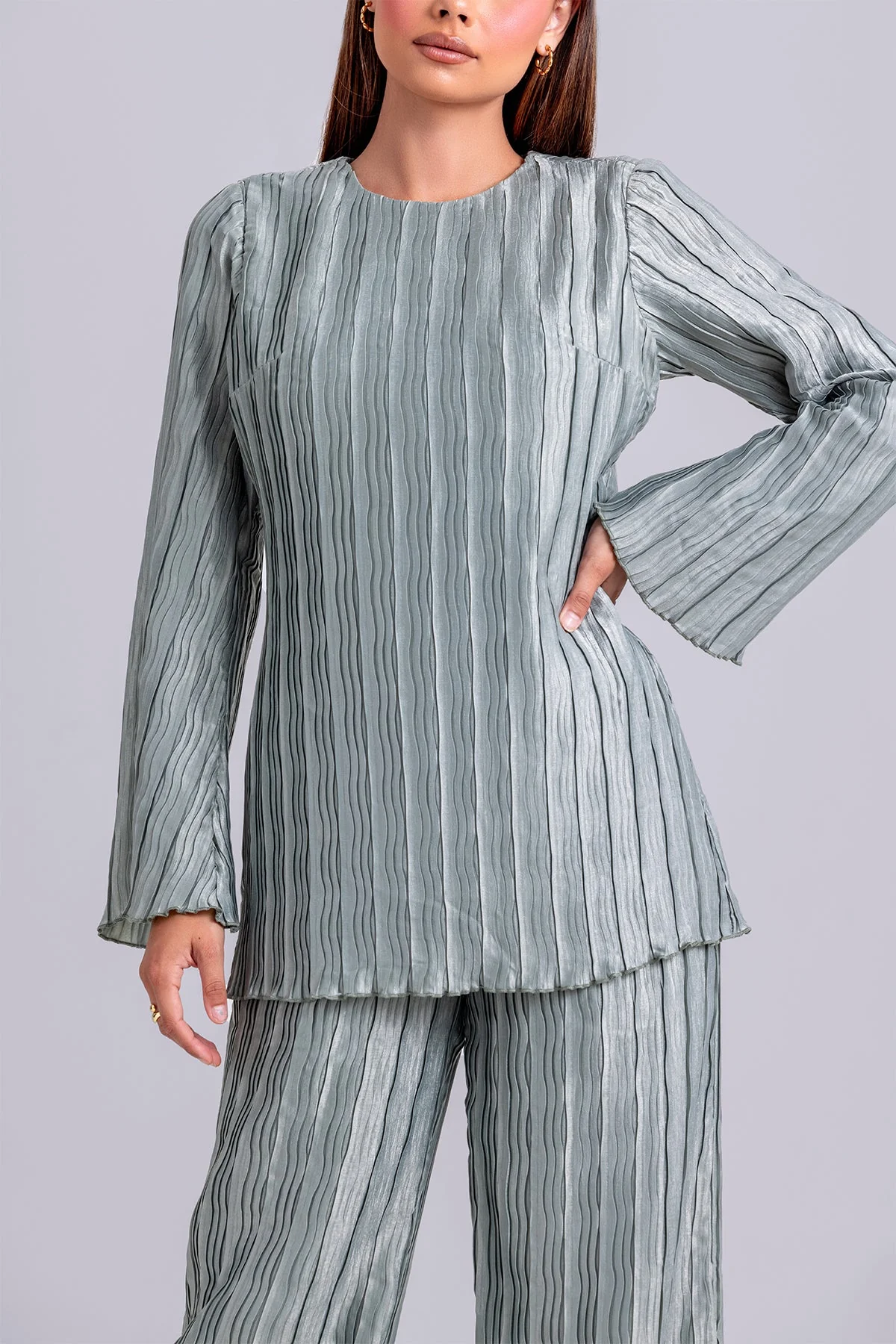 Hanadi Two Piece Matching Set- Sage - Image 6