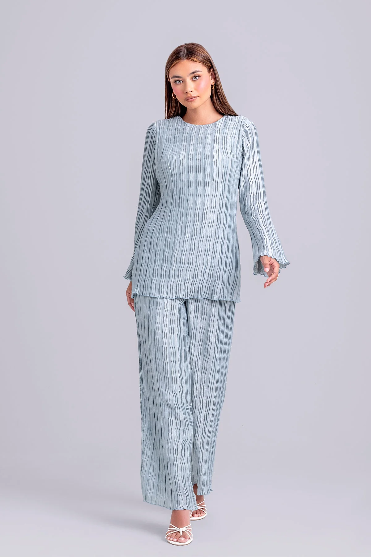 Hanadi Two Piece Matching Set- Sky - Image 3