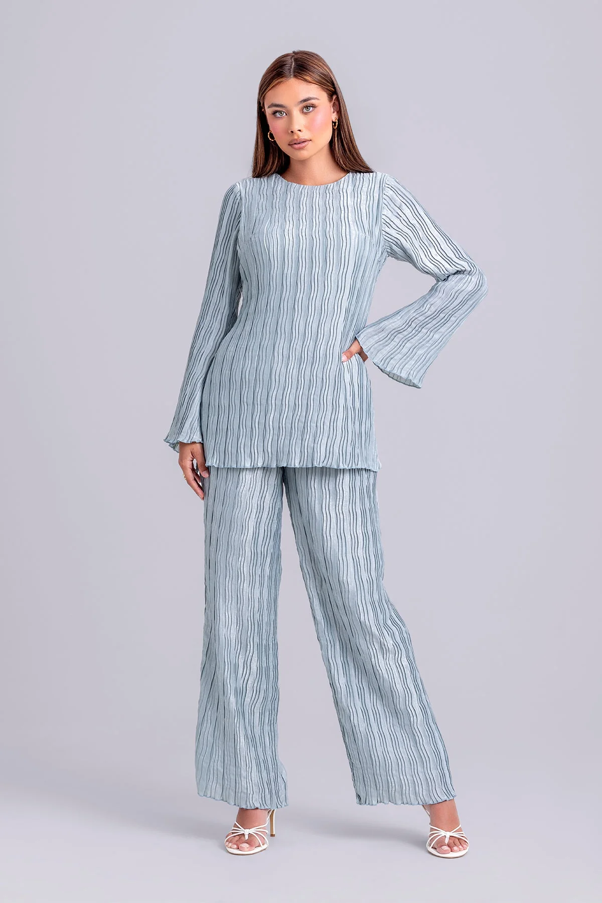 Hanadi Two Piece Matching Set- Sky - Image 4