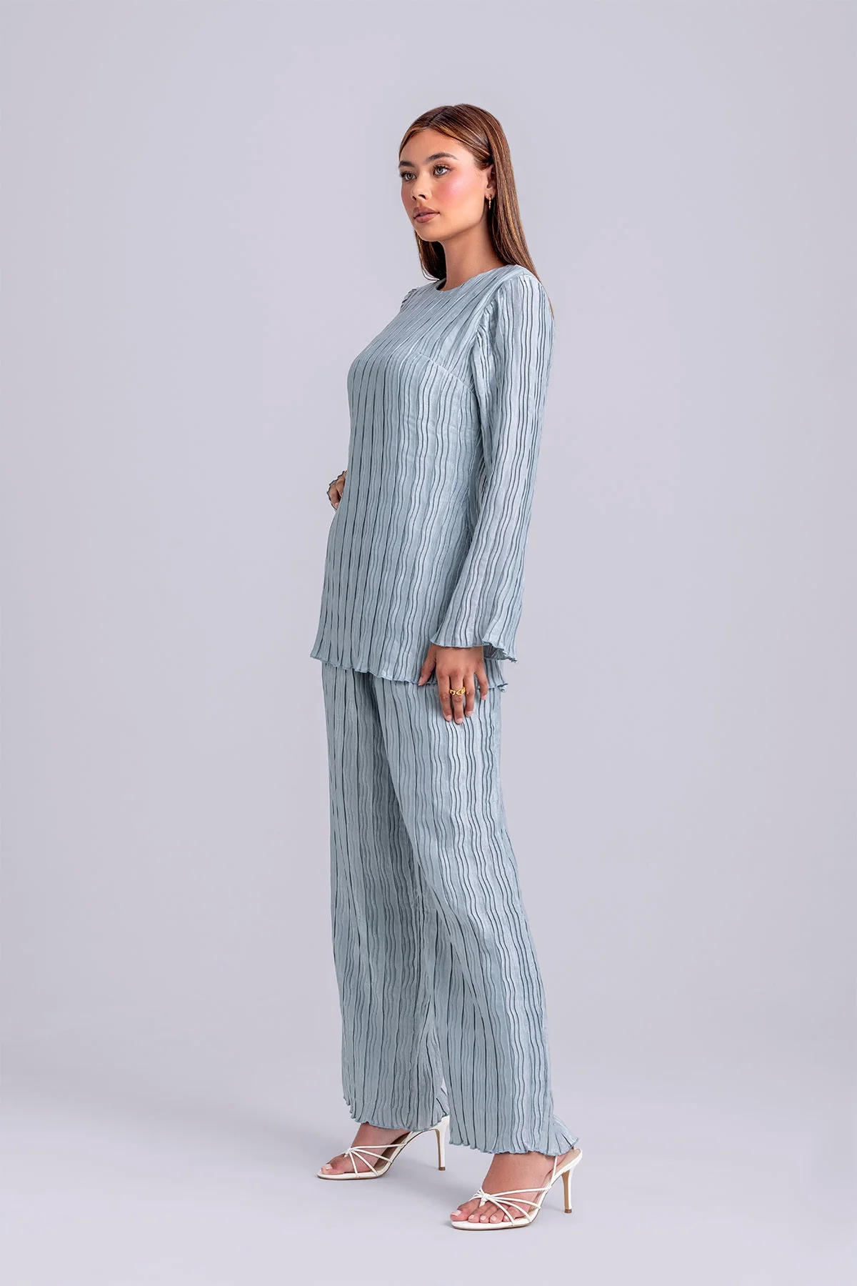 Hanadi Two Piece Matching Set- Sky - Image 5