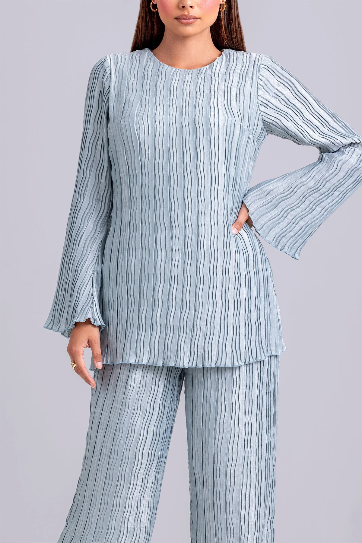 Hanadi Two Piece Matching Set- Sky - Image 7