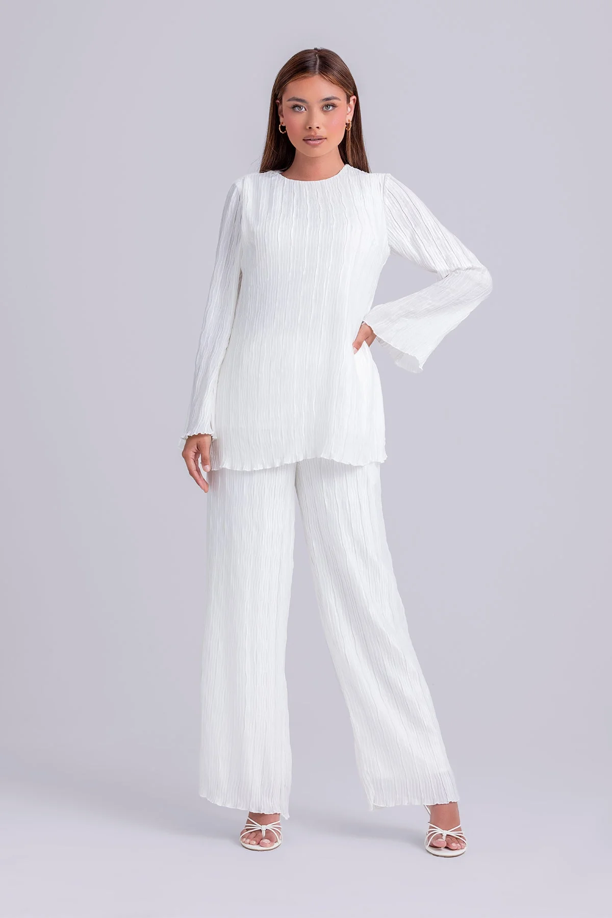 Hanadi Two Piece Matching Set- White - Image 3