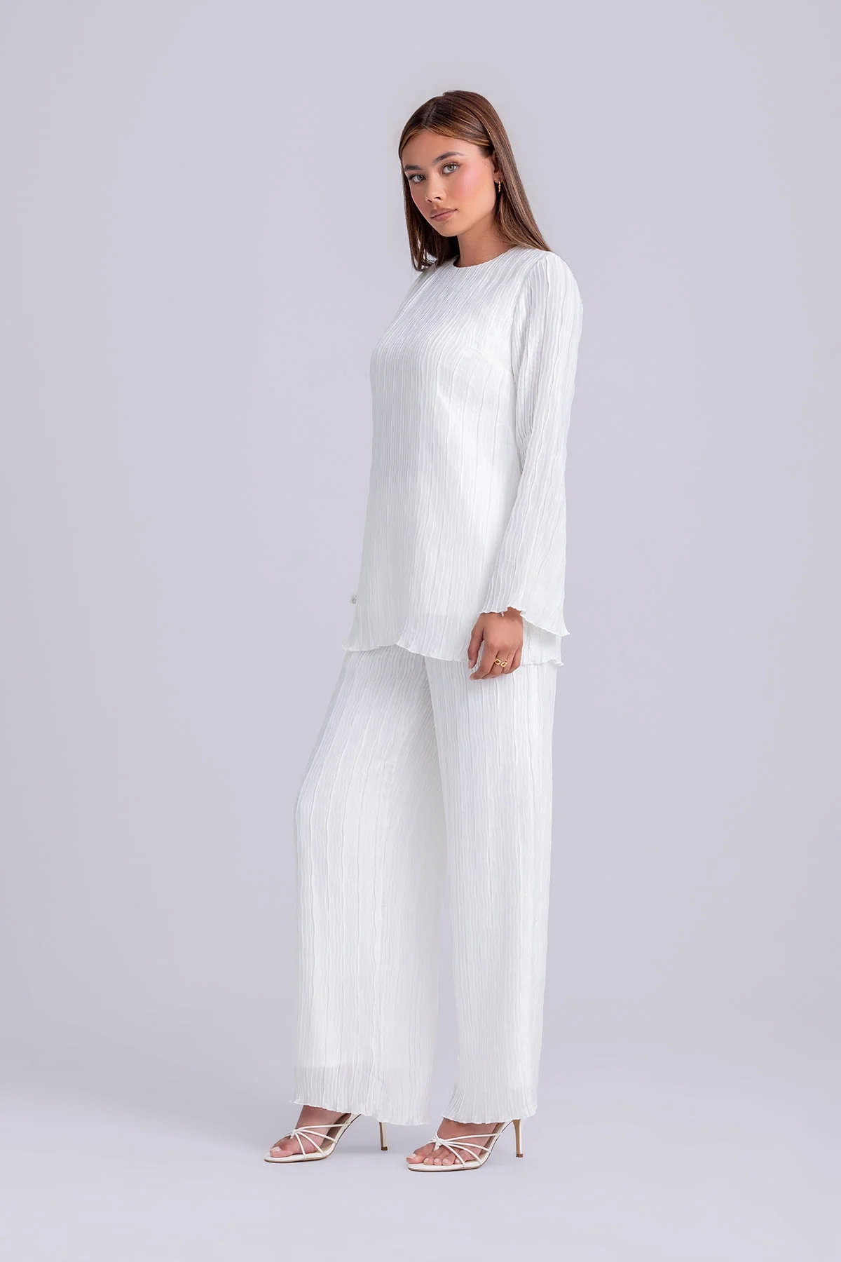 Hanadi Two Piece Matching Set- White - Image 4