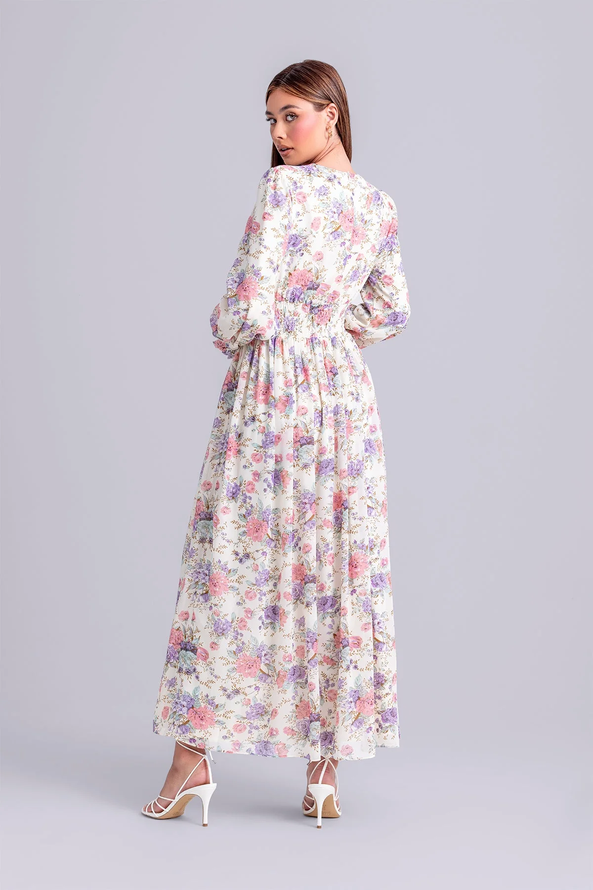 Esra Floral Smocked Maxi Dress- Floral Heaven - Image 4