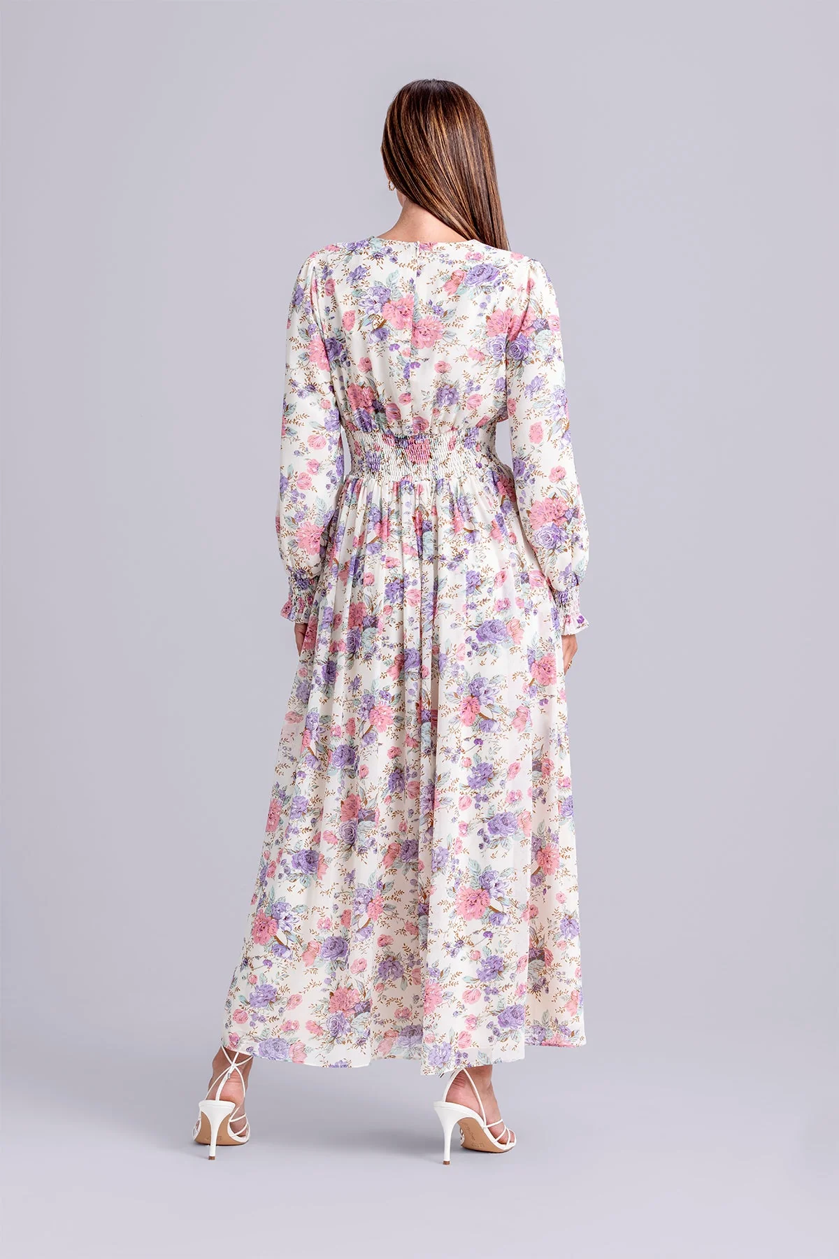 Esra Floral Smocked Maxi Dress- Floral Heaven - Image 5