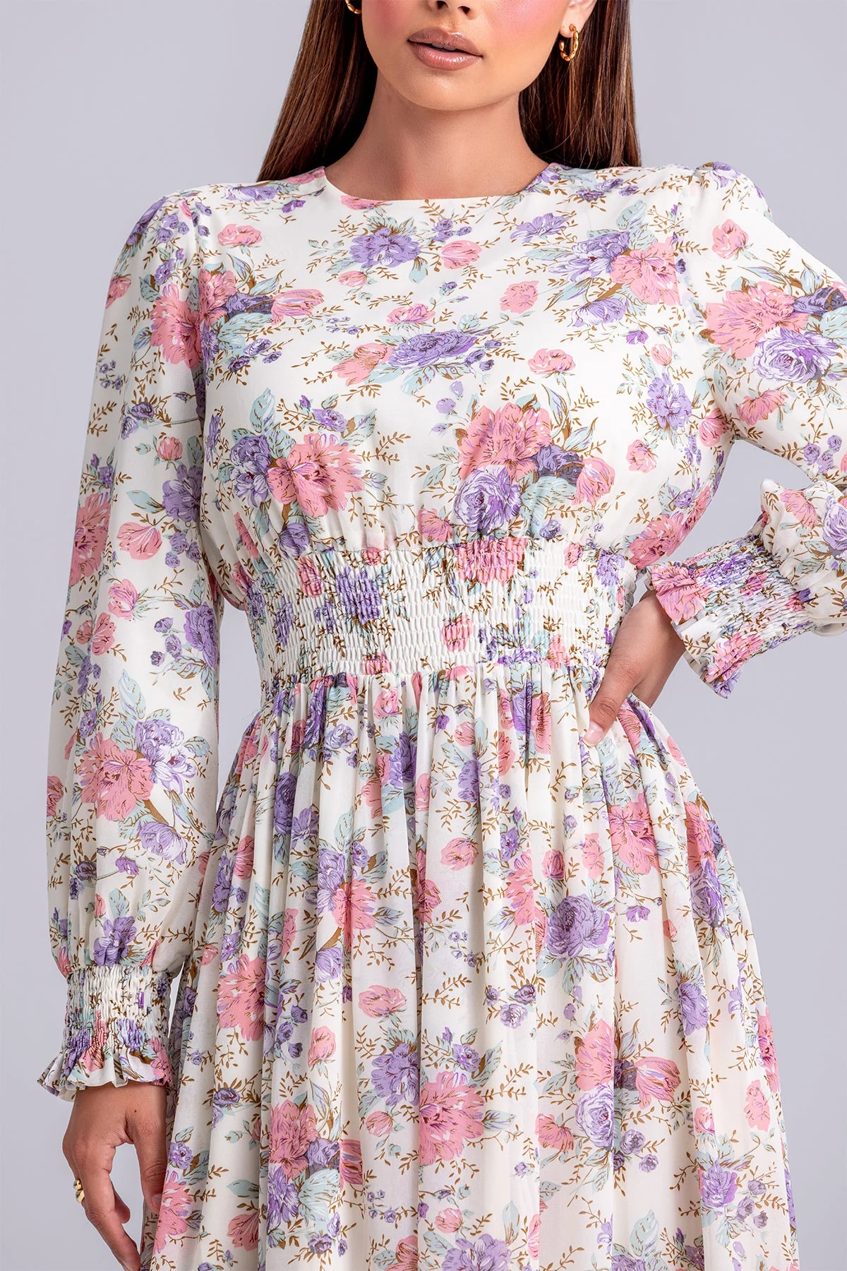 Esra Floral Smocked Maxi Dress- Floral Heaven - Image 6