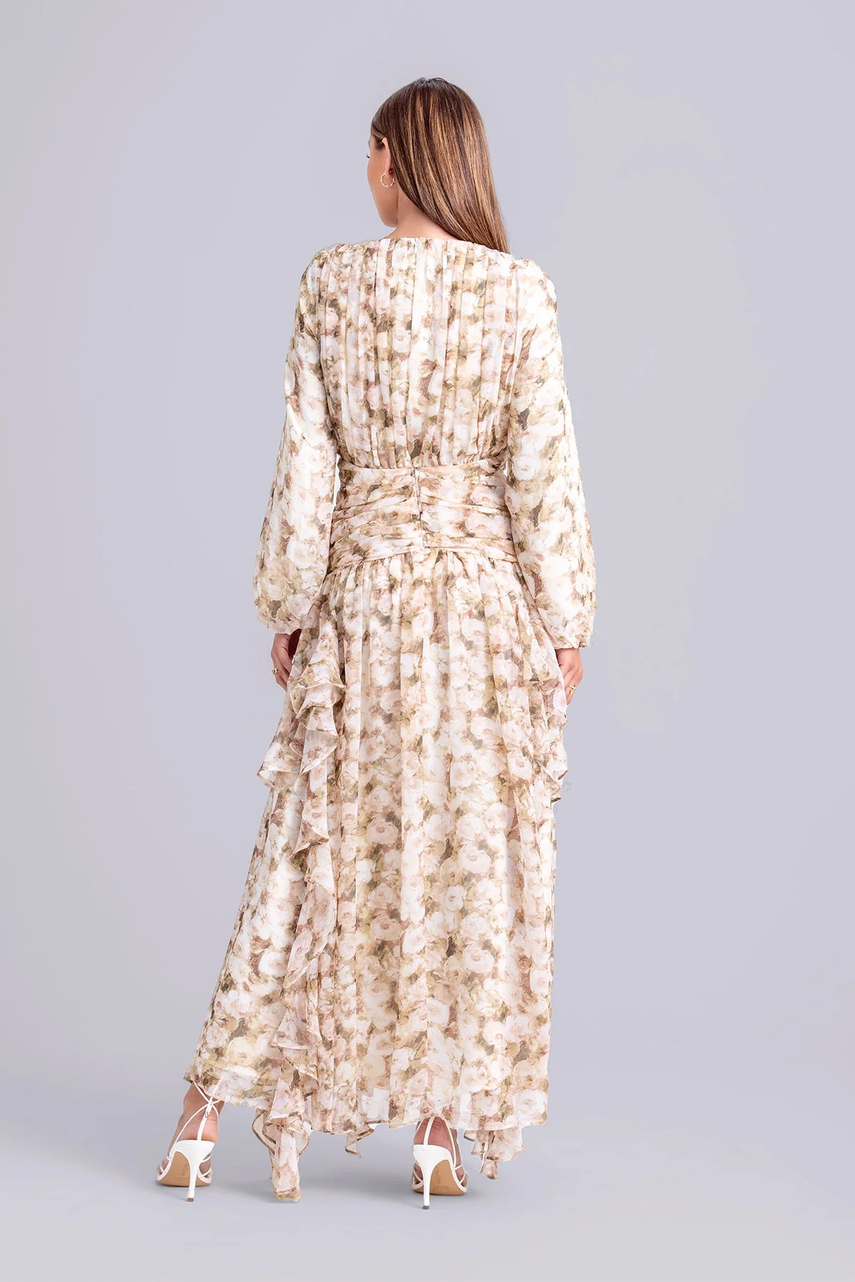 Inaya Floral Ruffle Maxi Dress- Mist - Image 5