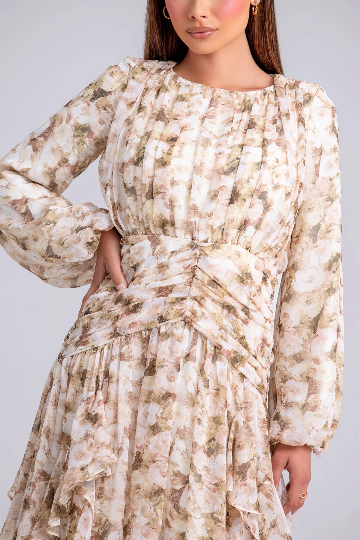 Inaya Floral Ruffle Maxi Dress- Mist - Image 6