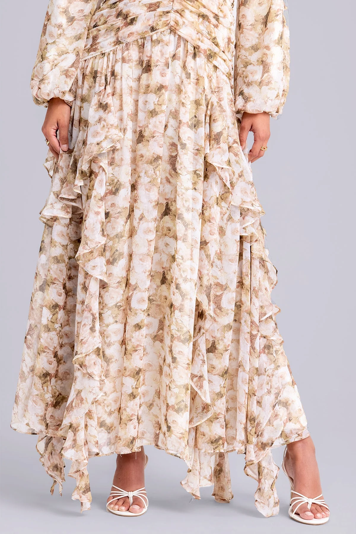 Inaya Floral Ruffle Maxi Dress- Mist - Image 7