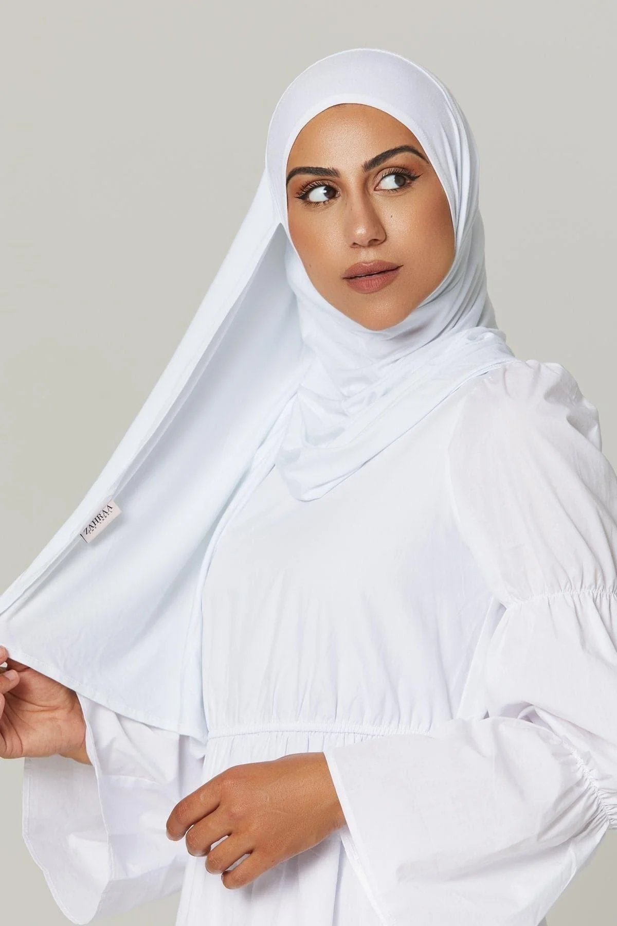 Instant Jersey Hijab - Snow White - Image 3