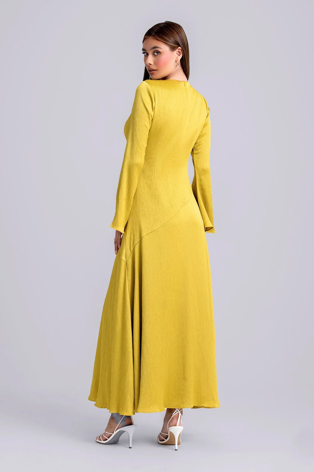 Irva Long Sleeve Maxi Dress- Moss - Image 5