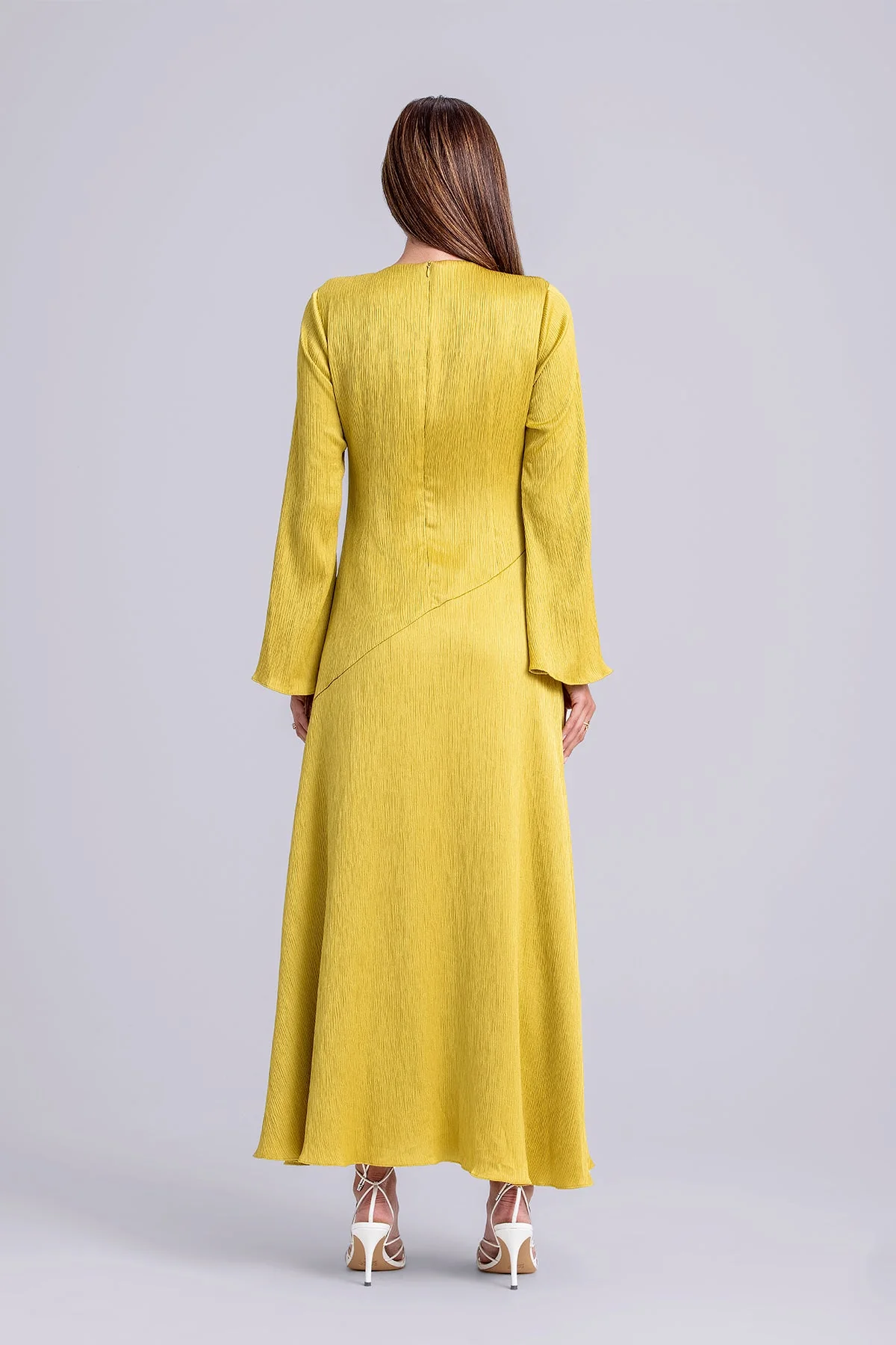 Irva Long Sleeve Maxi Dress- Moss - Image 6