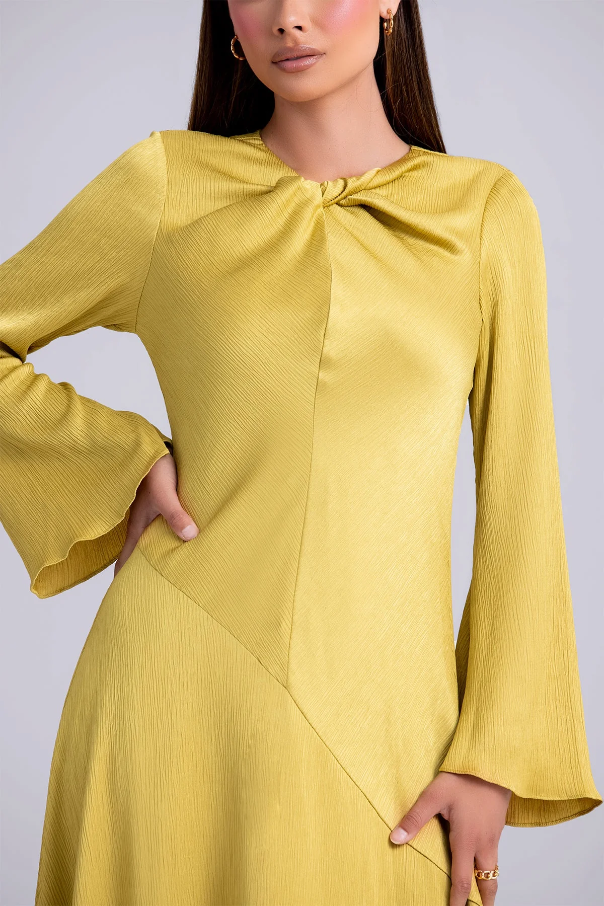 Irva Long Sleeve Maxi Dress- Moss - Image 7