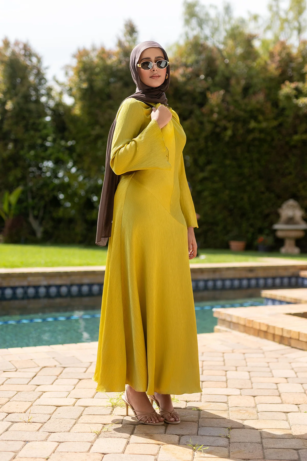 Irva Long Sleeve Maxi Dress- Moss - Image 9