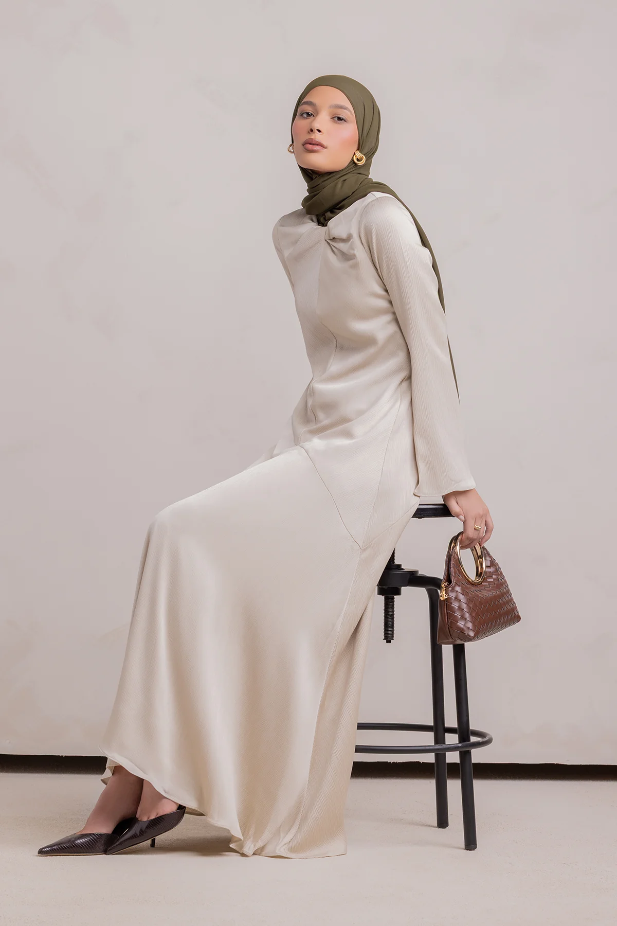 Irva Long Sleeve Maxi Dress-Sandstone - Image 11