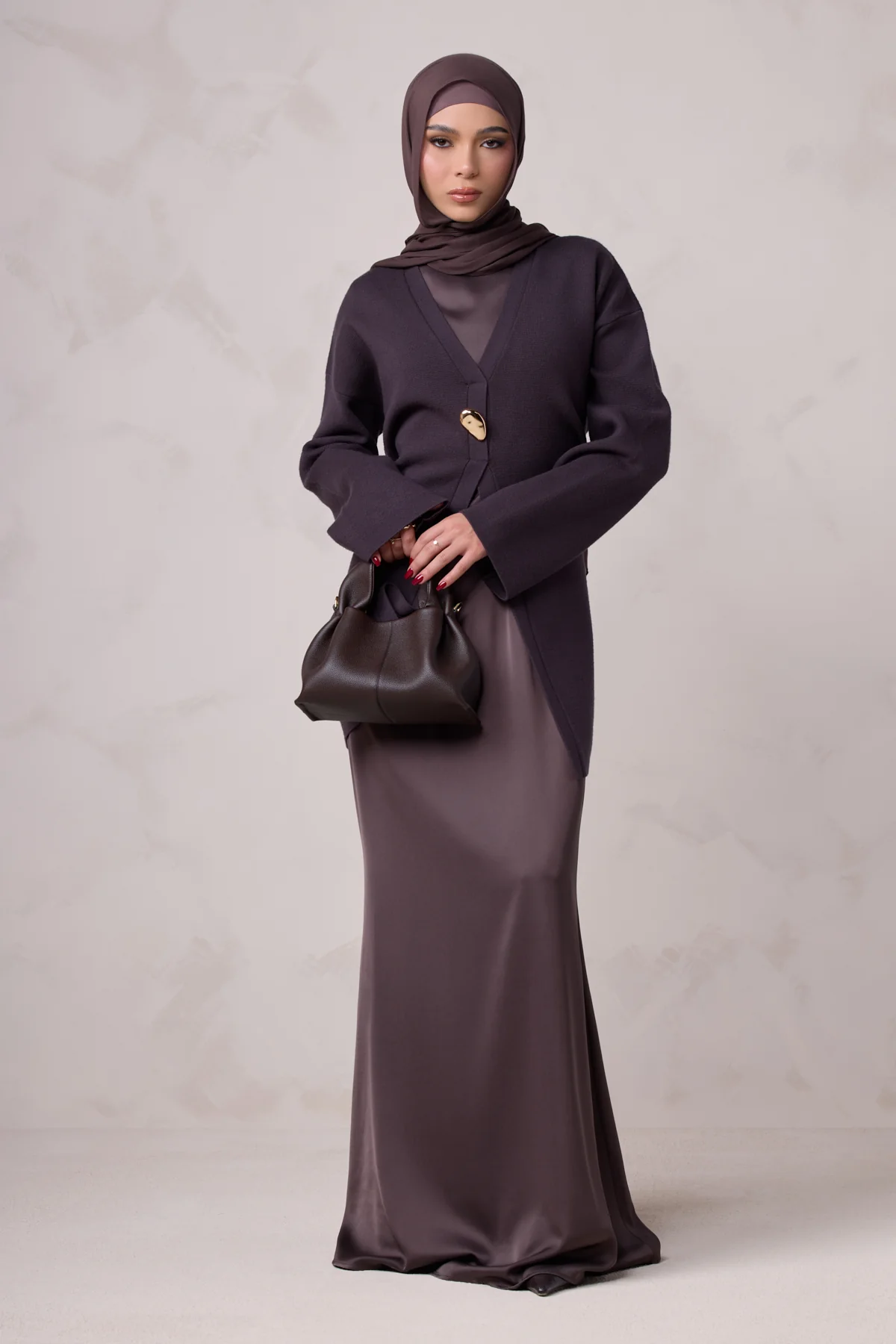 Isabella Matching Knit Satin Set - Image 3