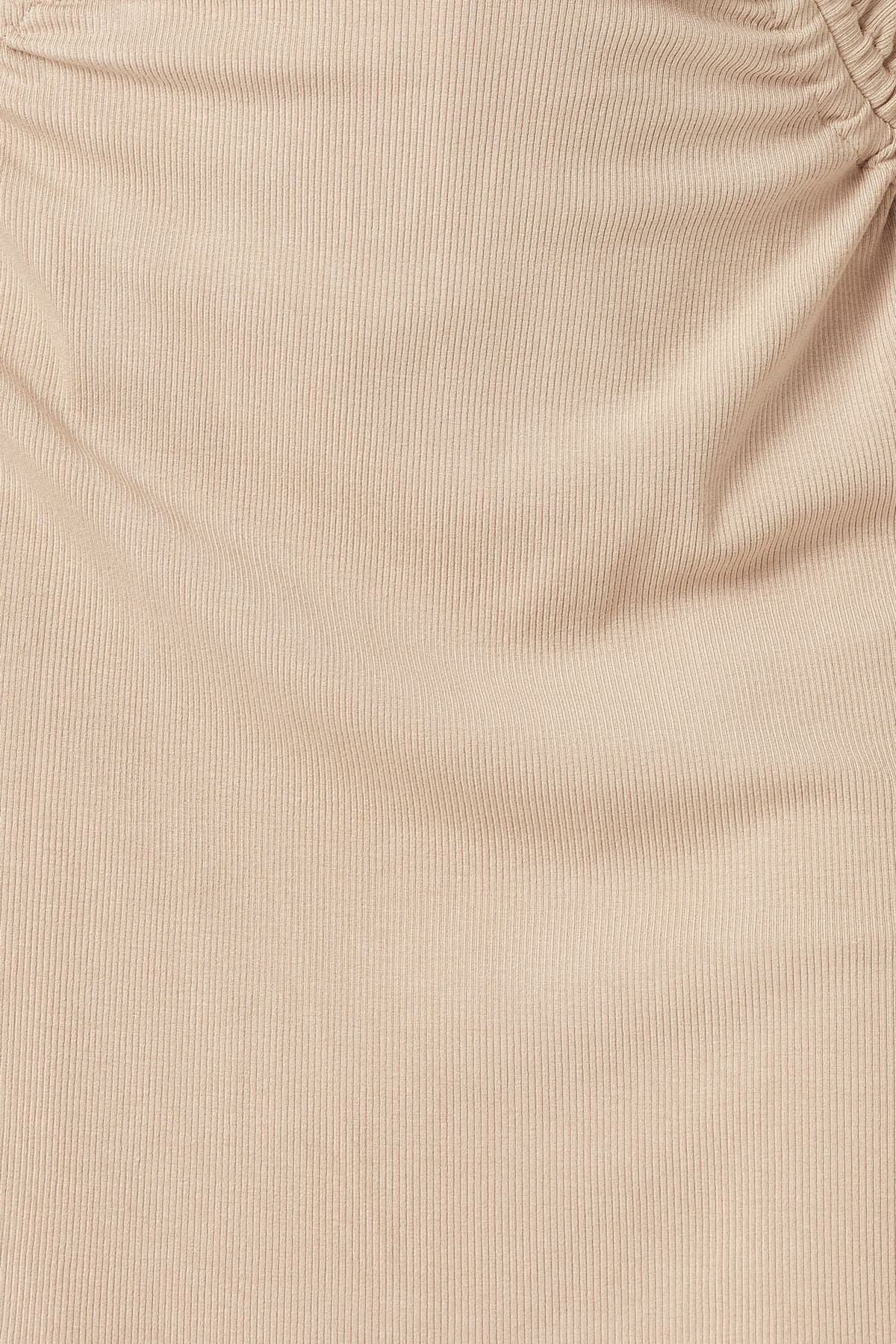 Israa Ribbed Ruched Matching Set - Sand - Image 5