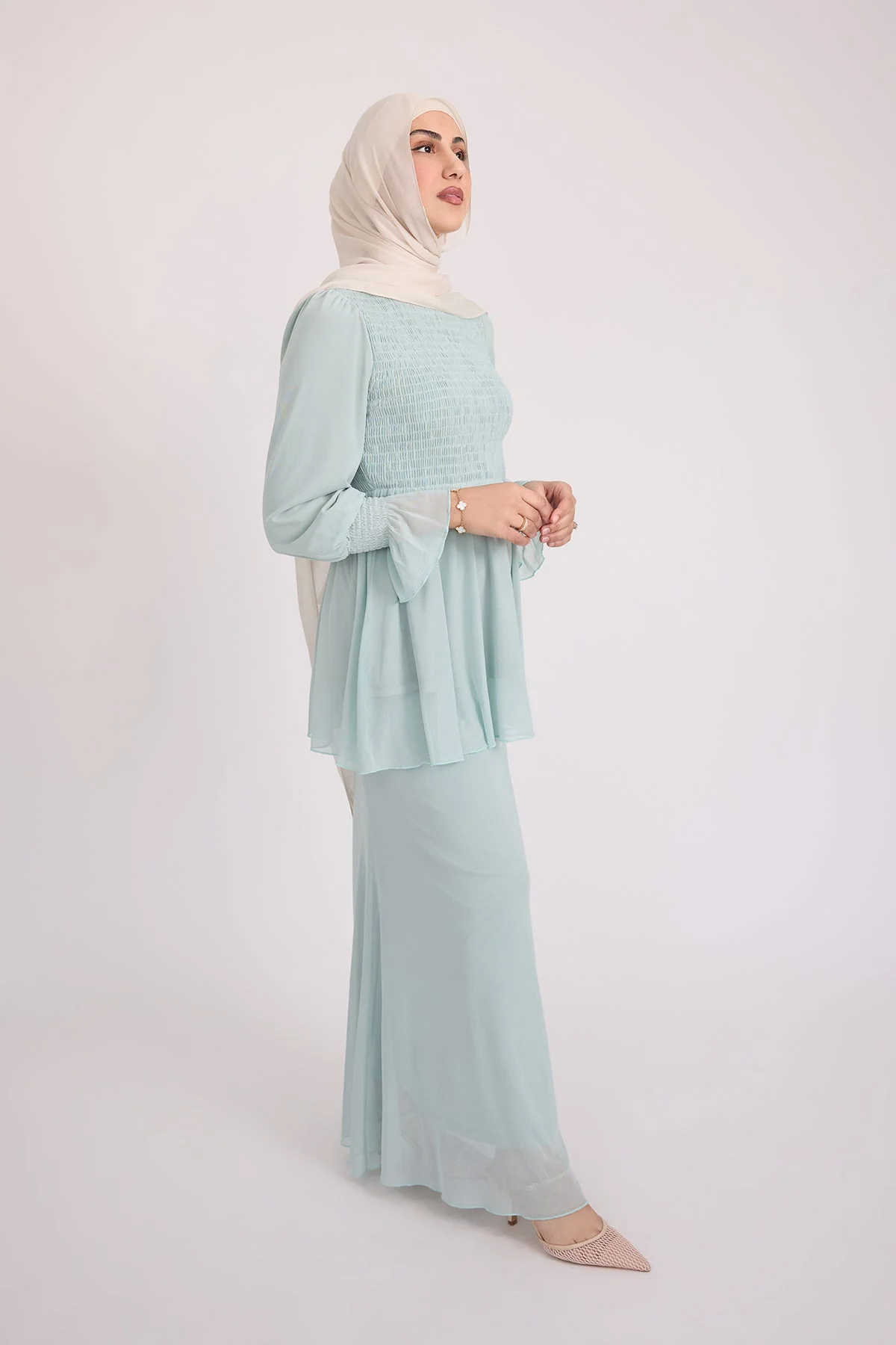Krina Top and Skirt - Sage Blue - Image 6