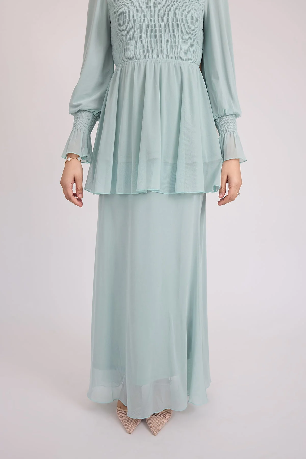 Krina Top and Skirt - Sage Blue - Image 7